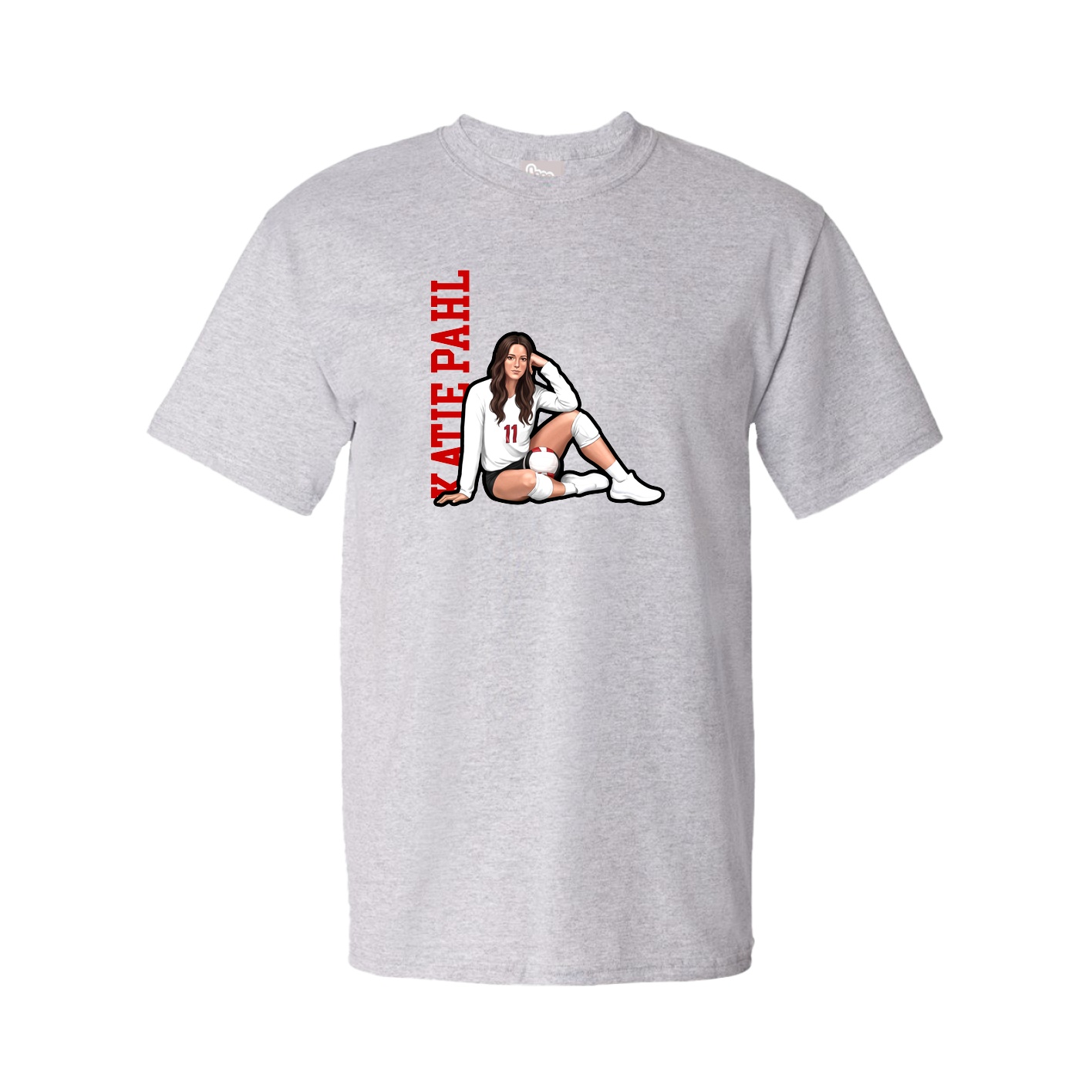 Youth Tee — Name Vertical in Grey