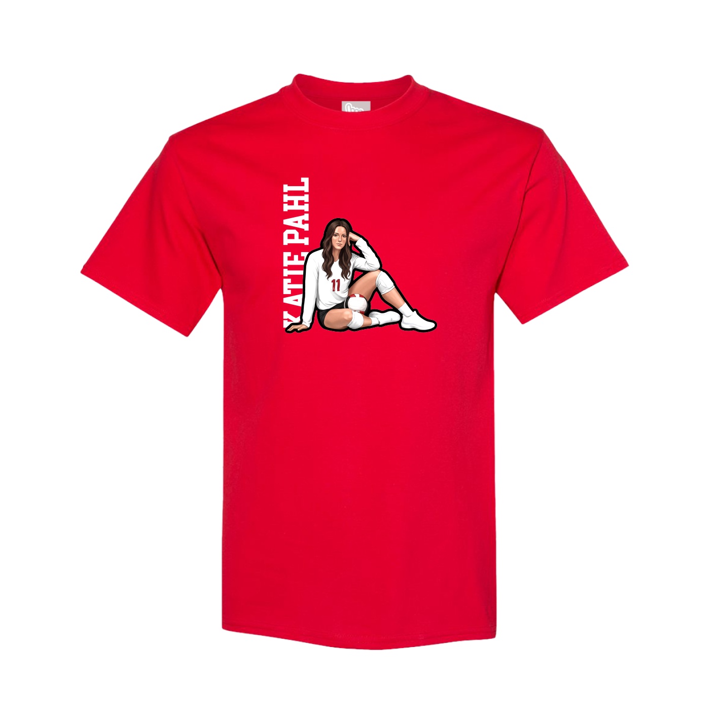 Youth Tee — Name Vertical in Red