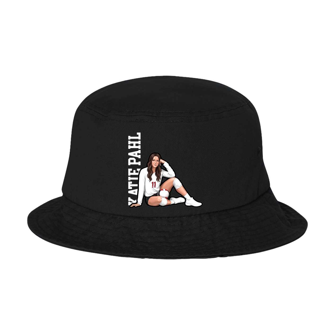 Bucket Cap — Name Vertical in Black