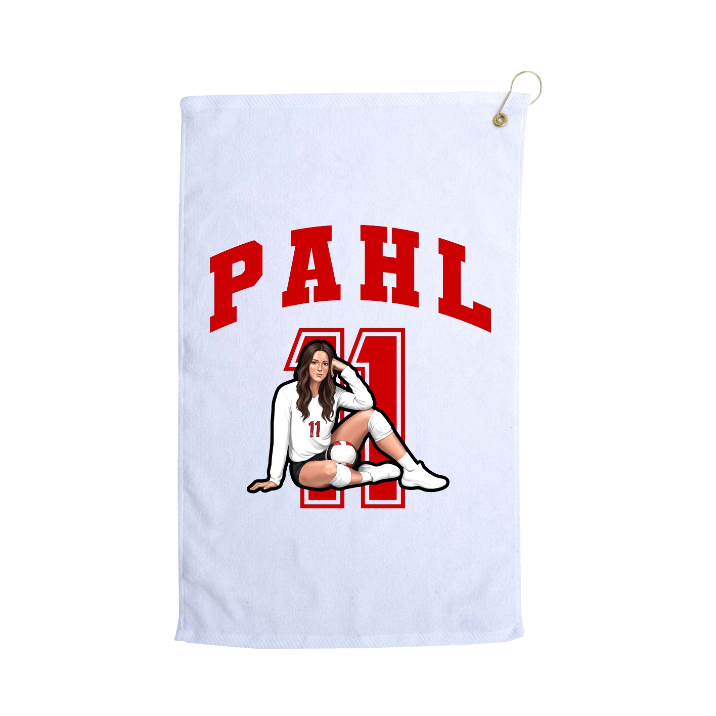 Golf Towel — Number in White