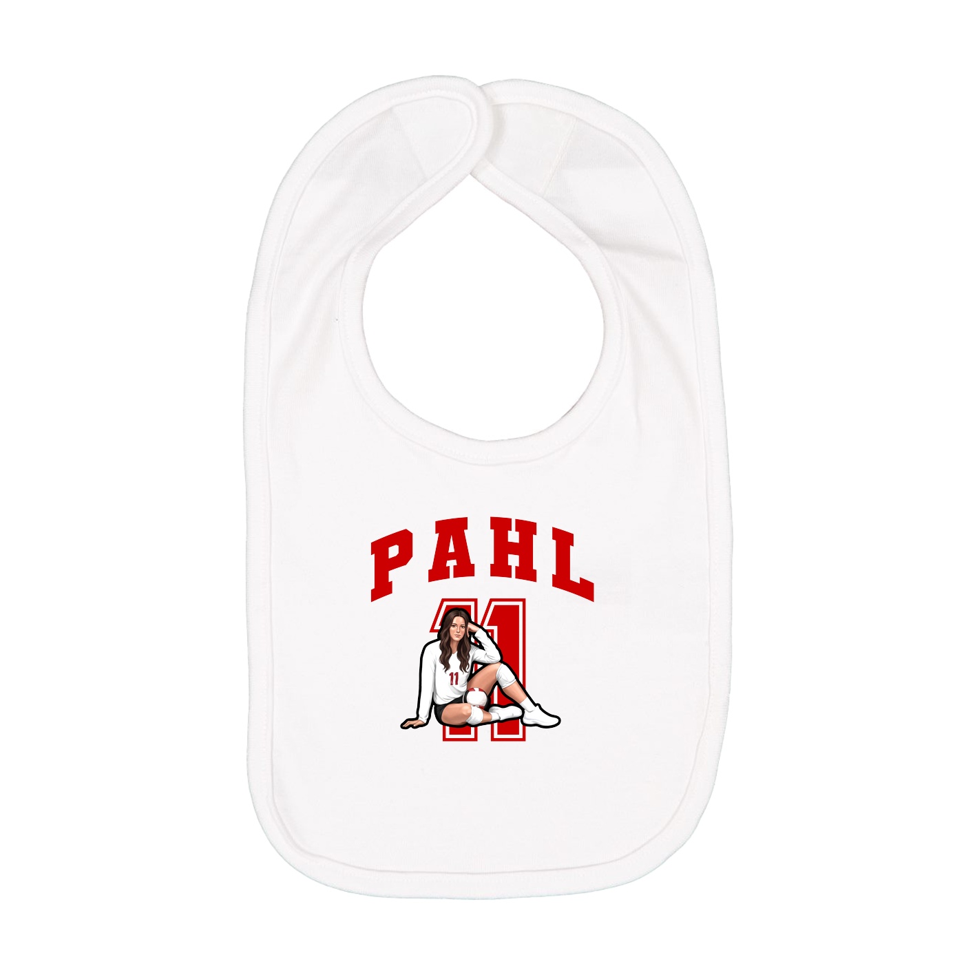 Infant Bib — Number in White