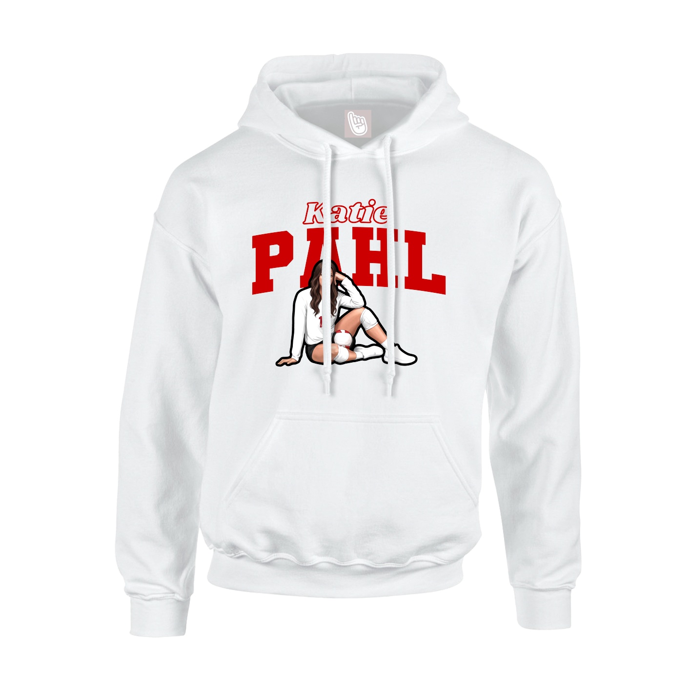 Youth Hoodie — Name Arch in White