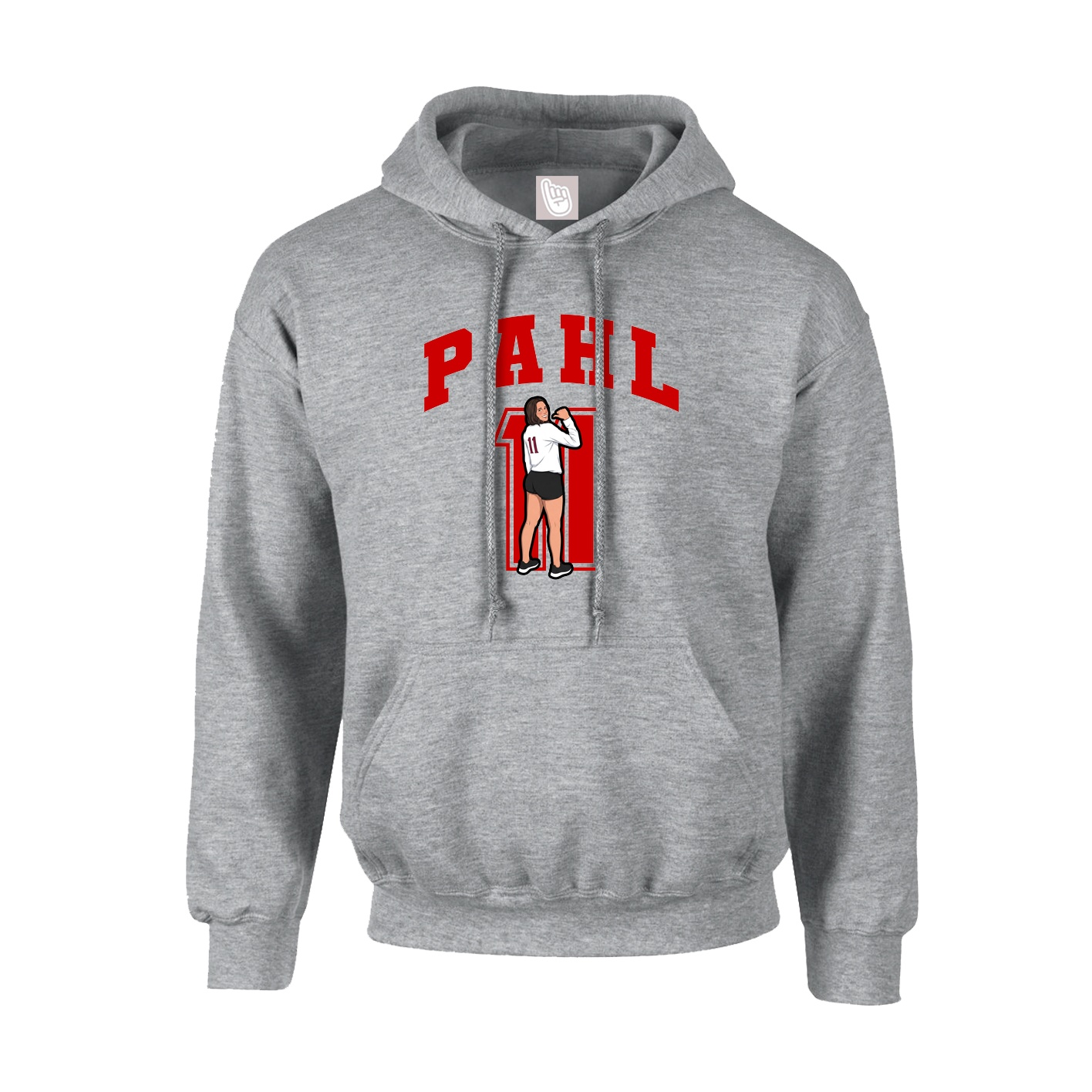 Youth Hoodie — Number in Grey