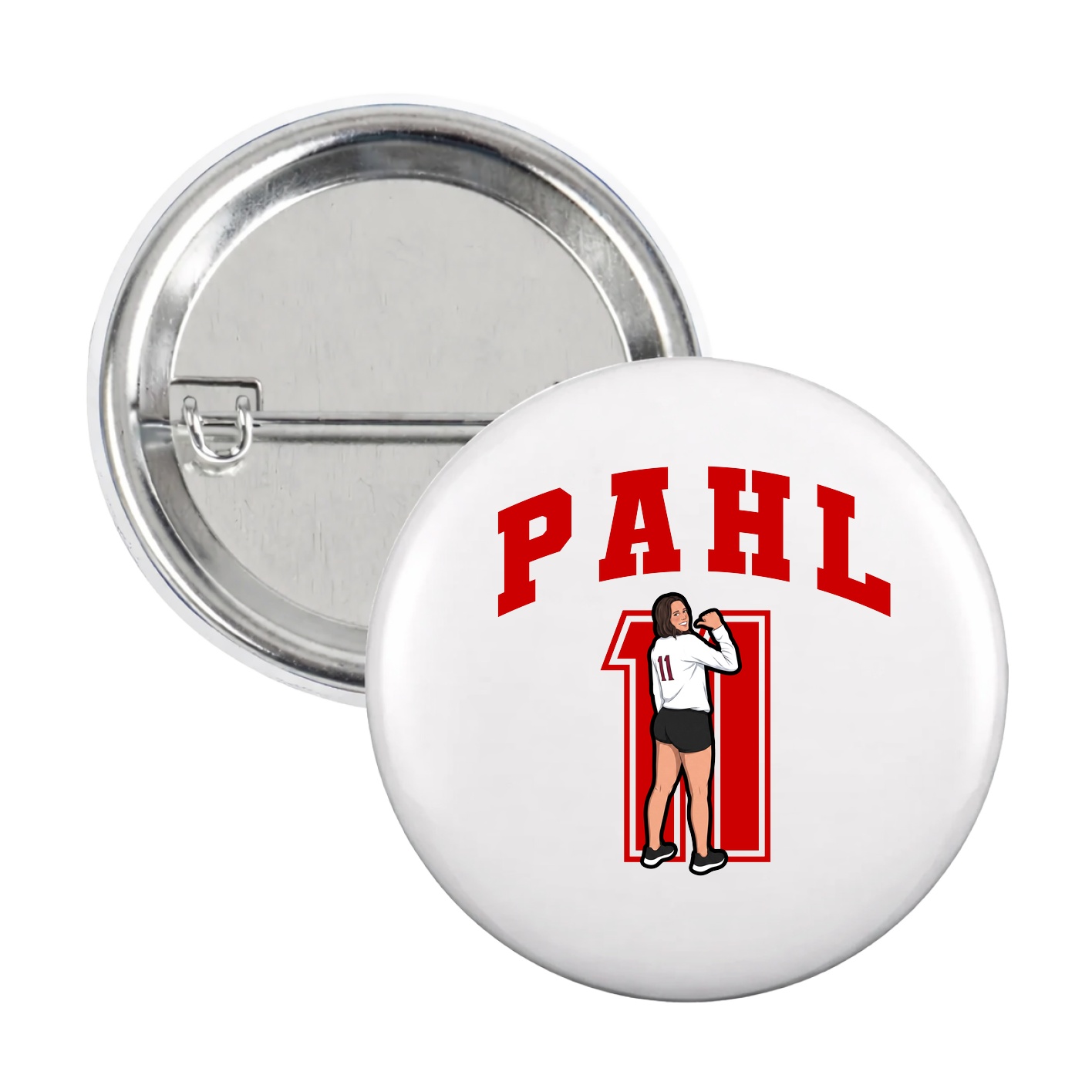 Game Day Button — Number in White