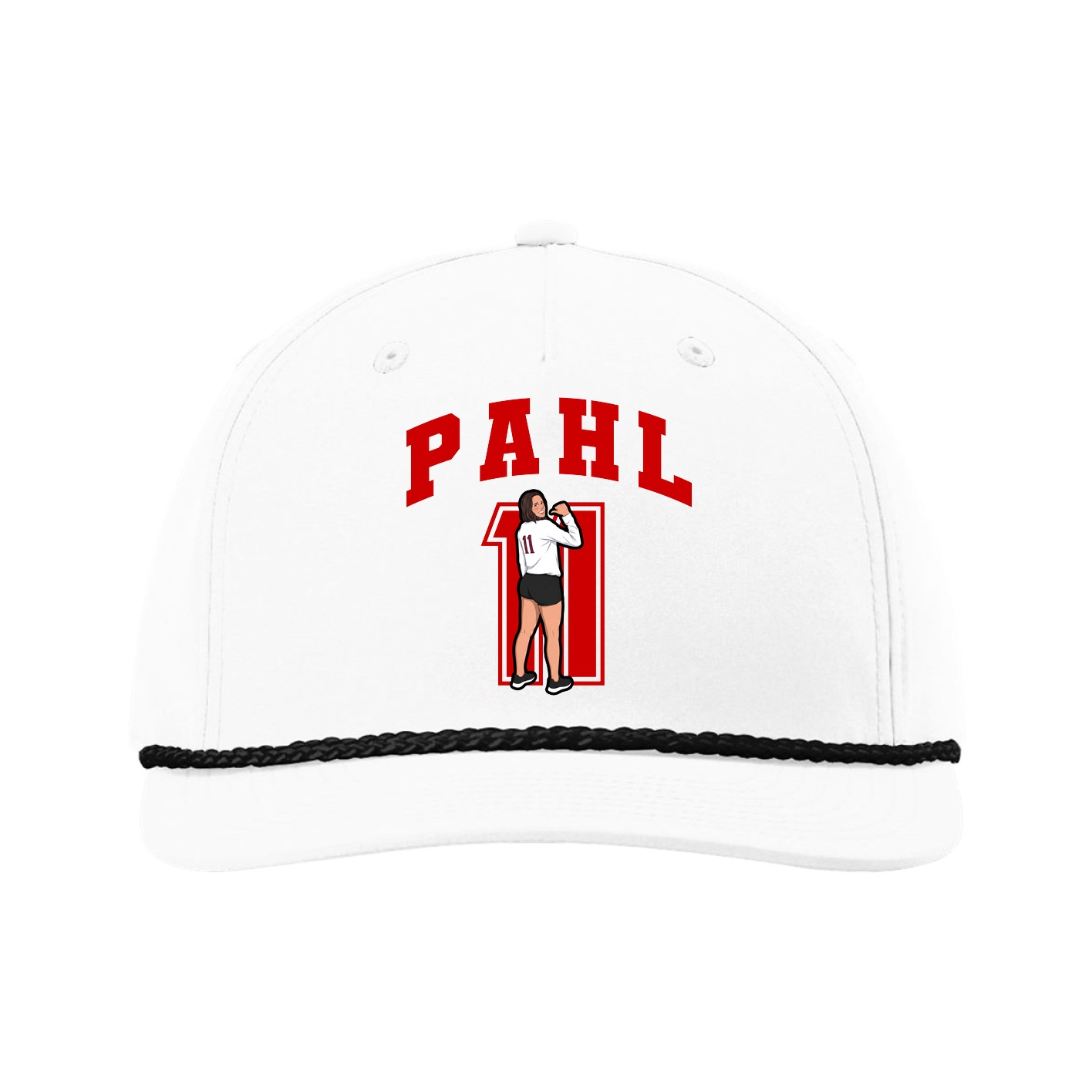 Five-Panel Classic Rope Cap — Number in White