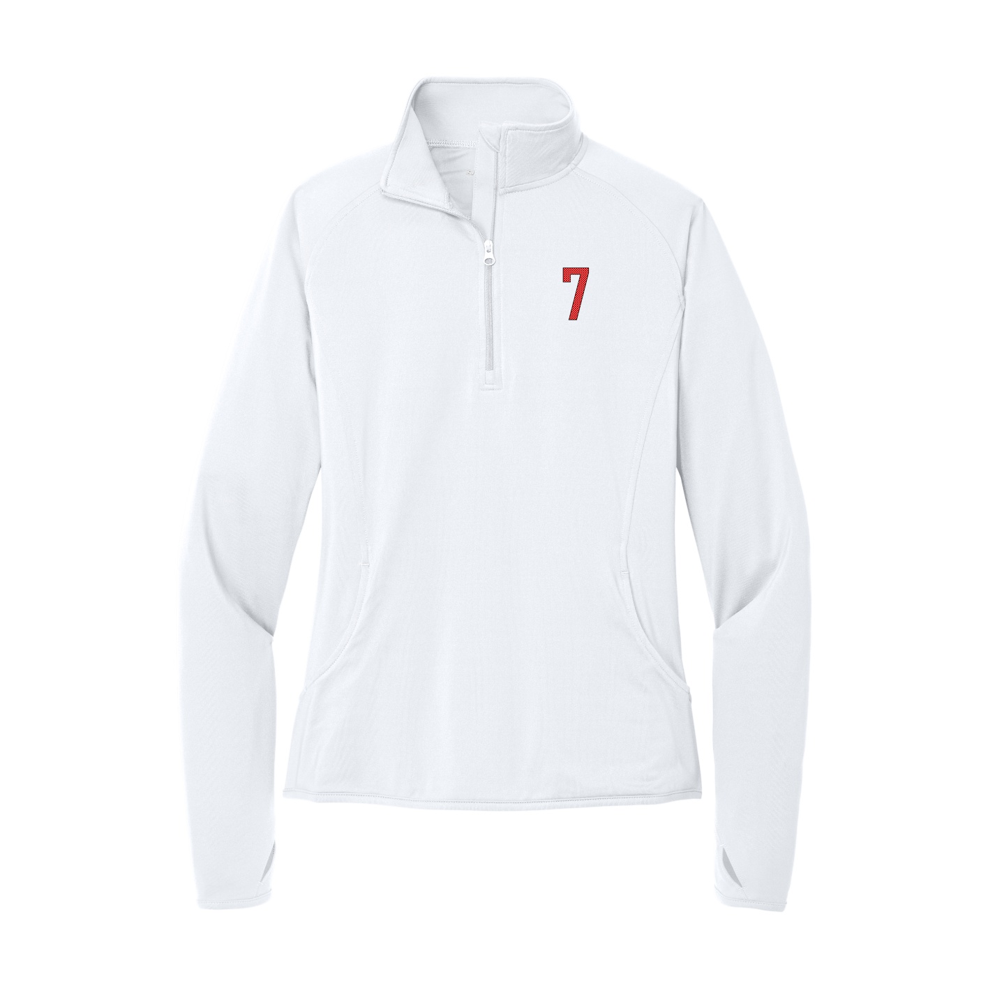 Women's Q-Zip Pullover — Front Shirsy in White