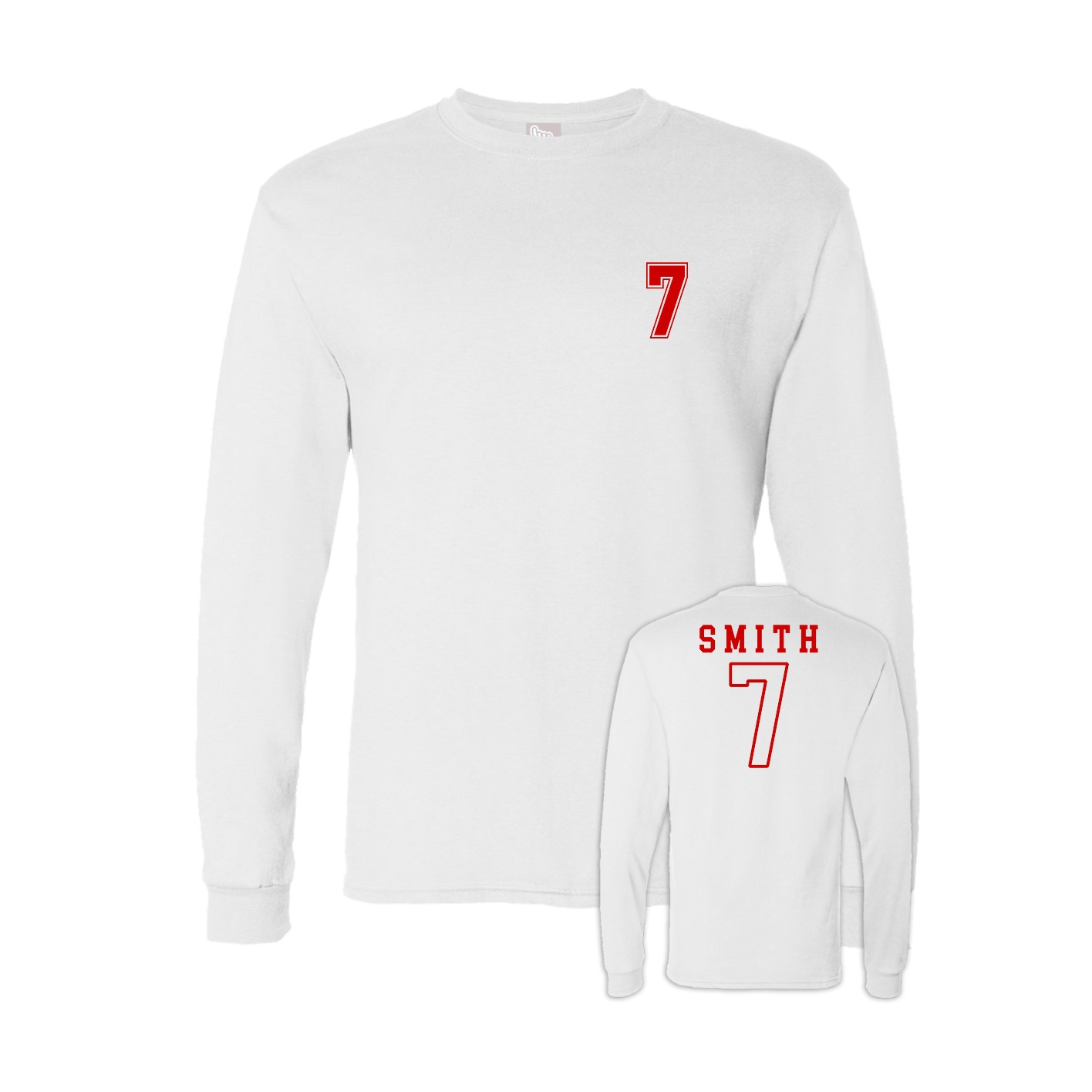 Long Sleeve Tee — Chest Back in White