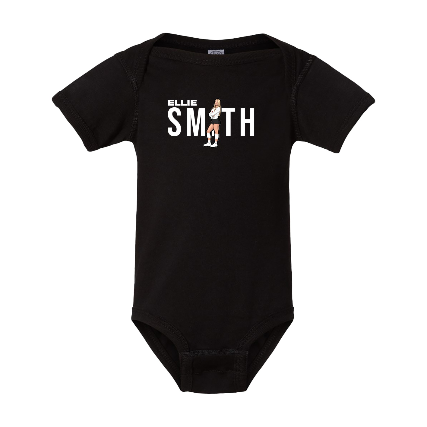 Baby Onesie — Player Name in Black