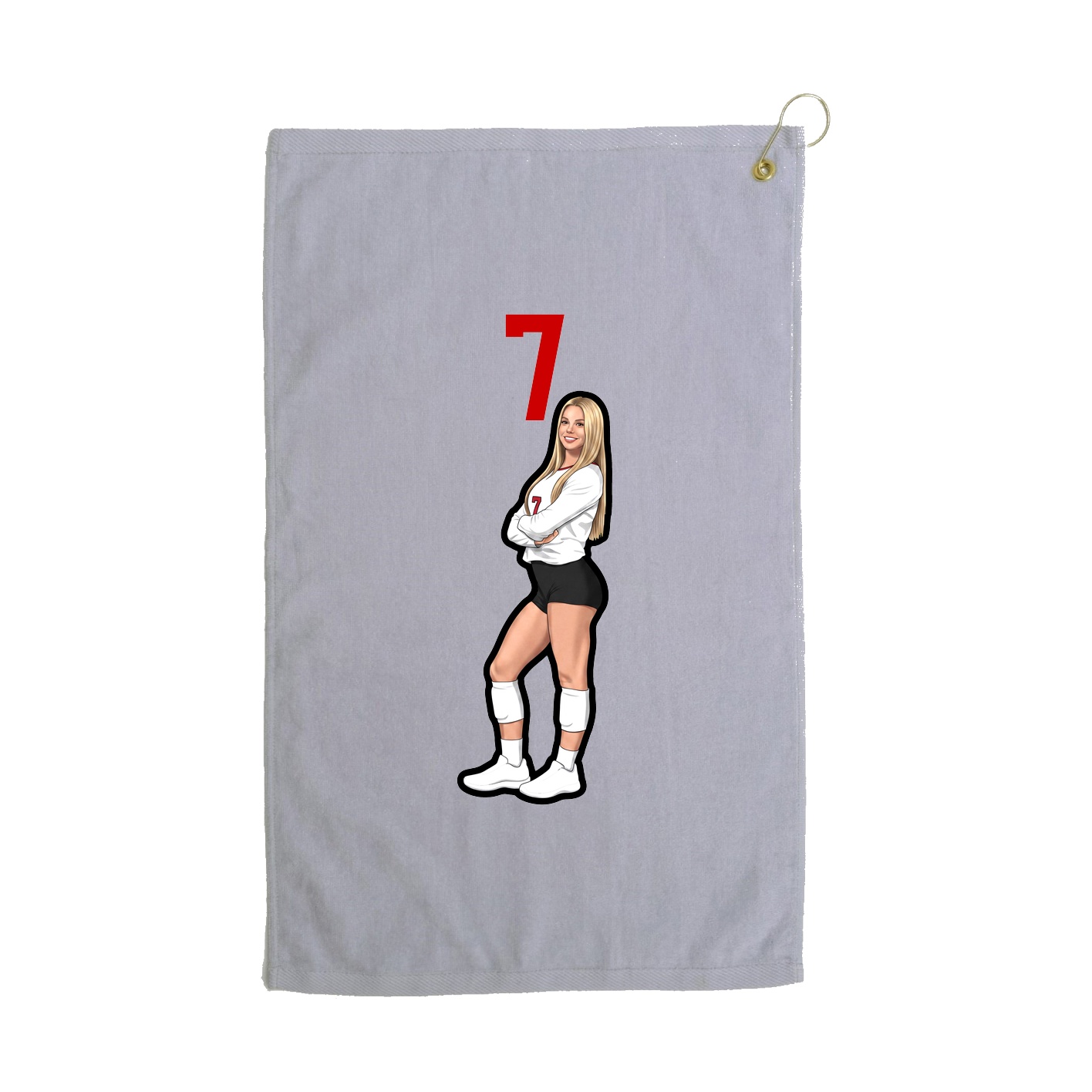 Golf Towel — Number Top in Grey