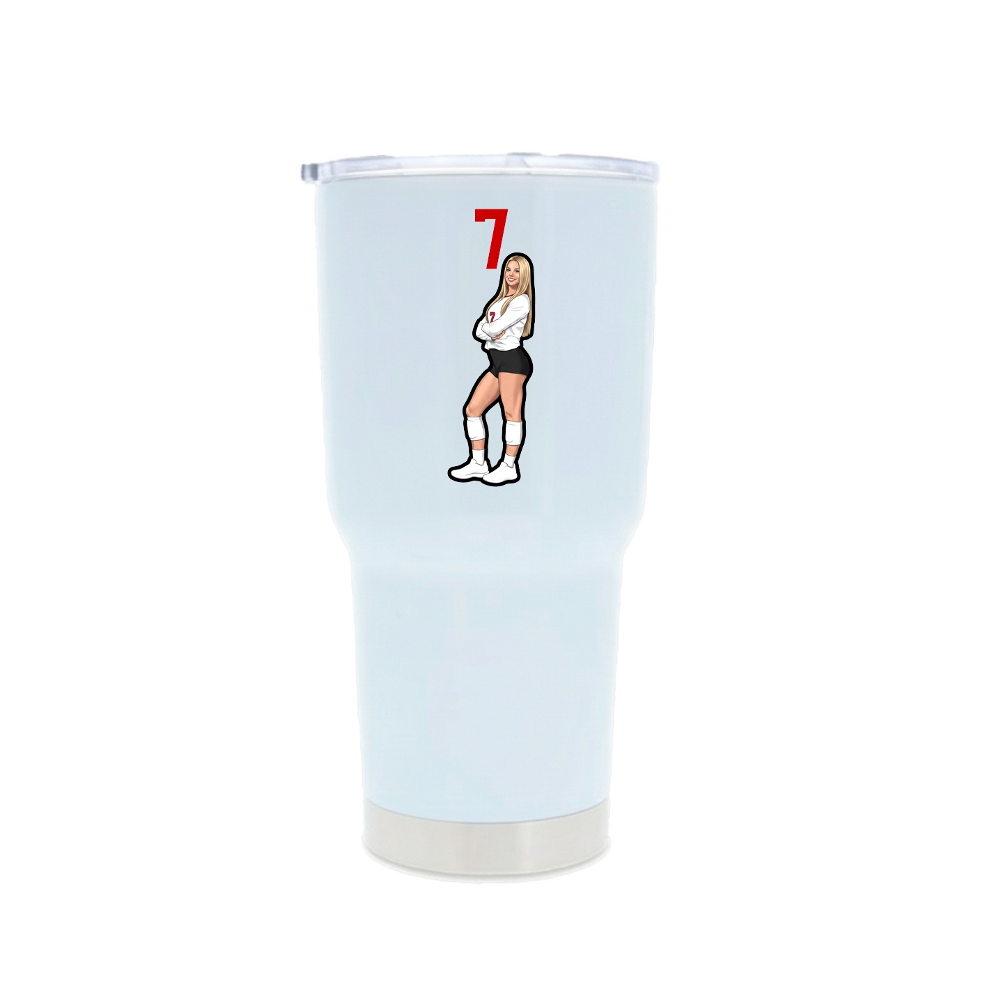 30oz Stainless Steel Tumbler — Number Top in White