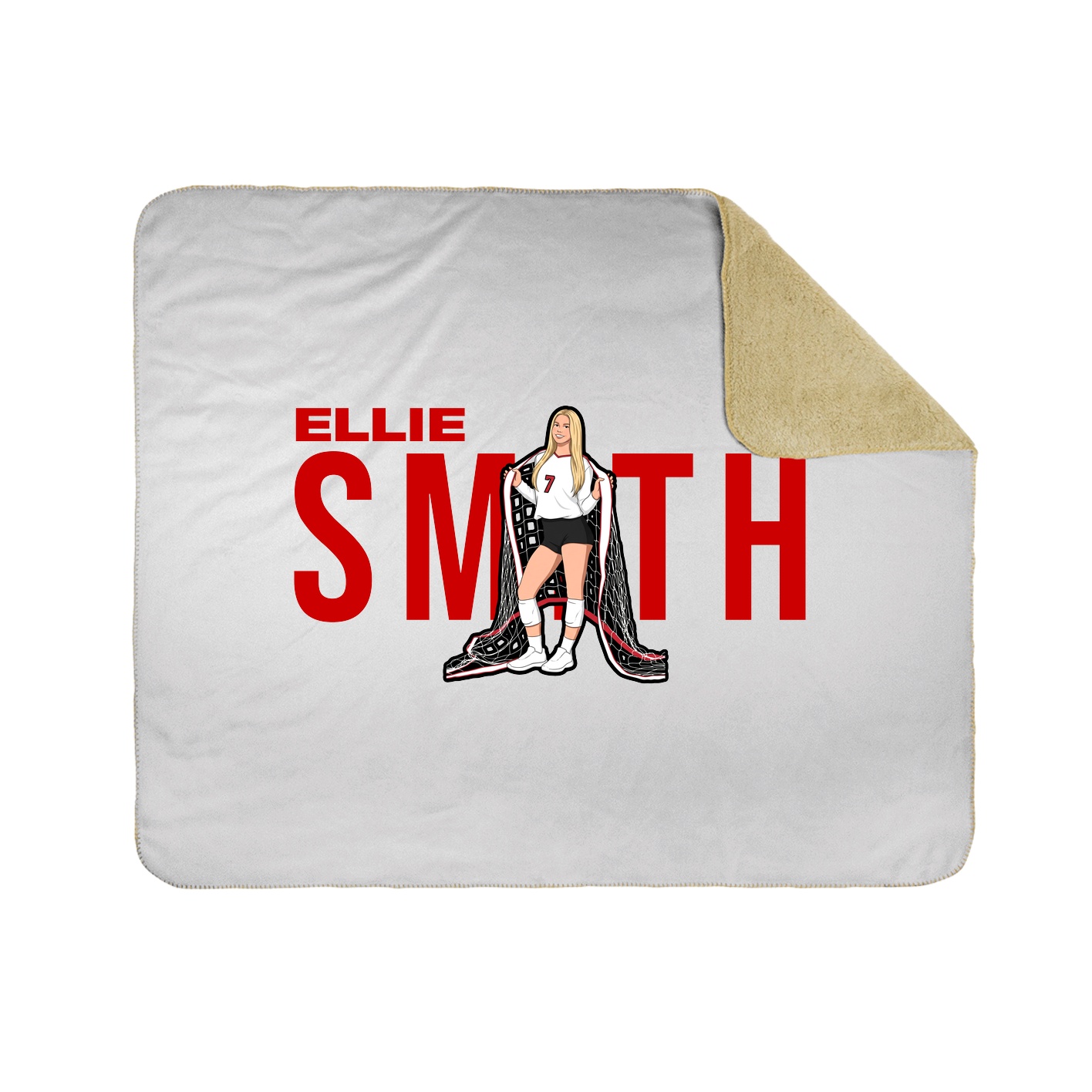 Throw Blanket — Player Name in White