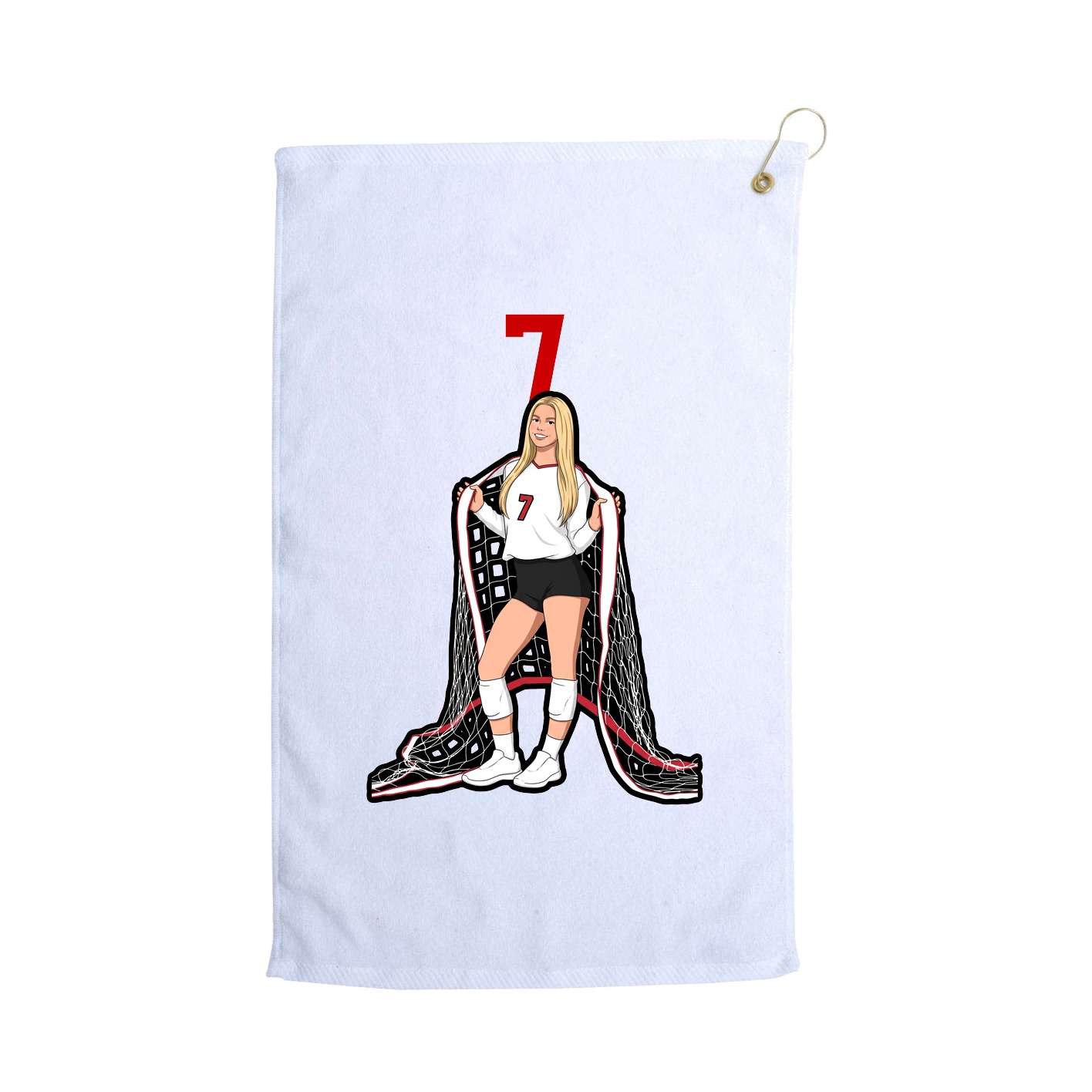 Golf Towel — Number Top in White