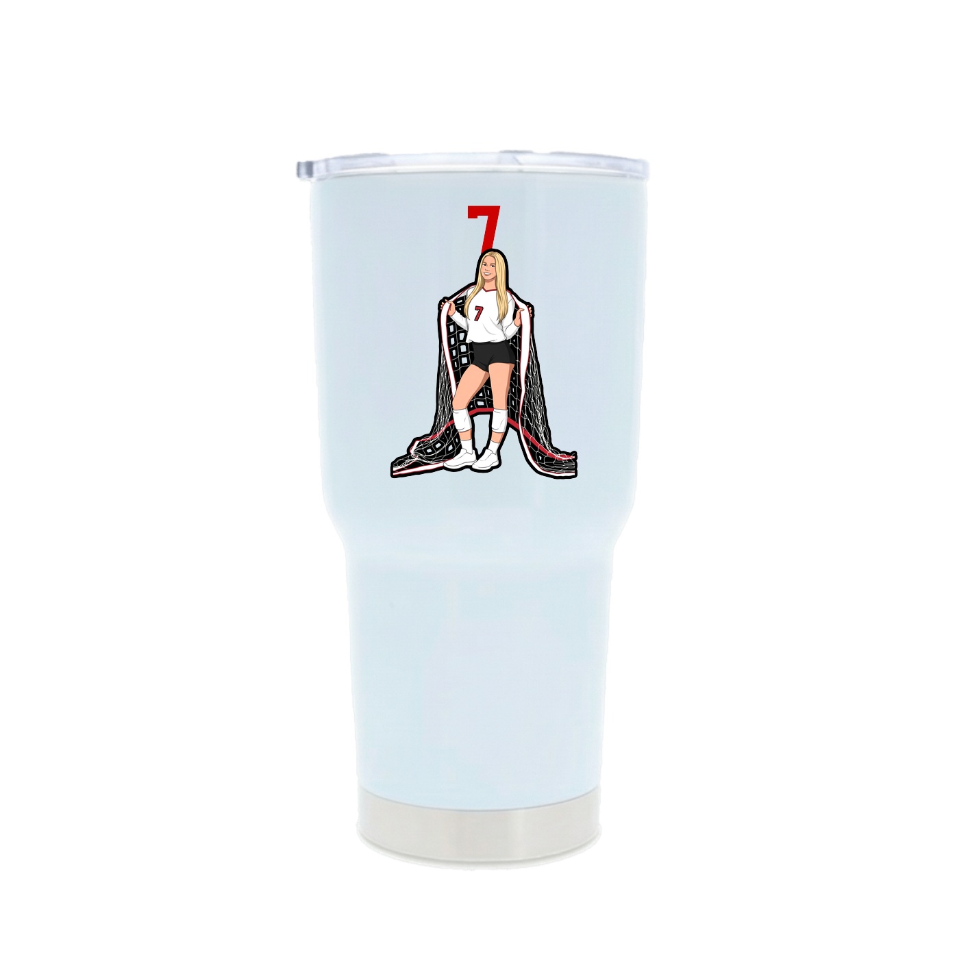 30oz Stainless Steel Tumbler — Number Top in White