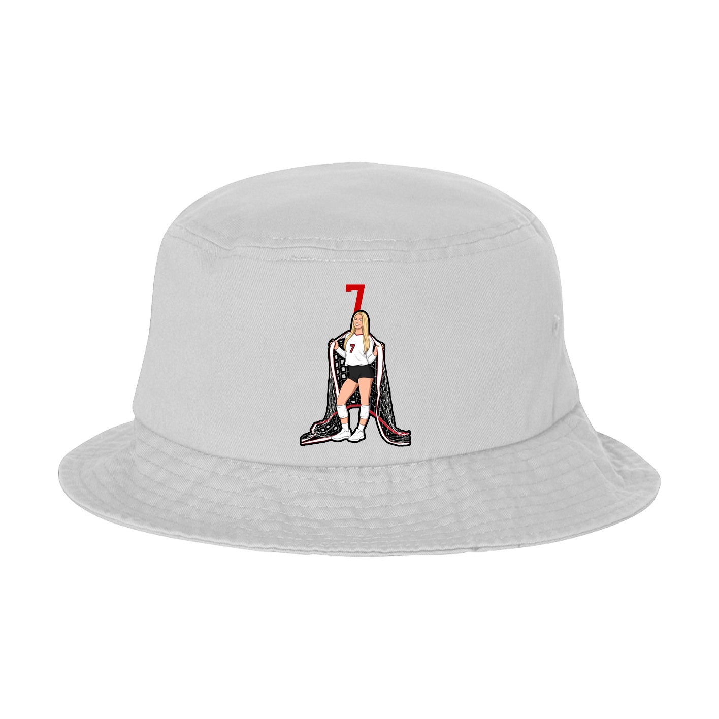 Bucket Cap — Number Top in White