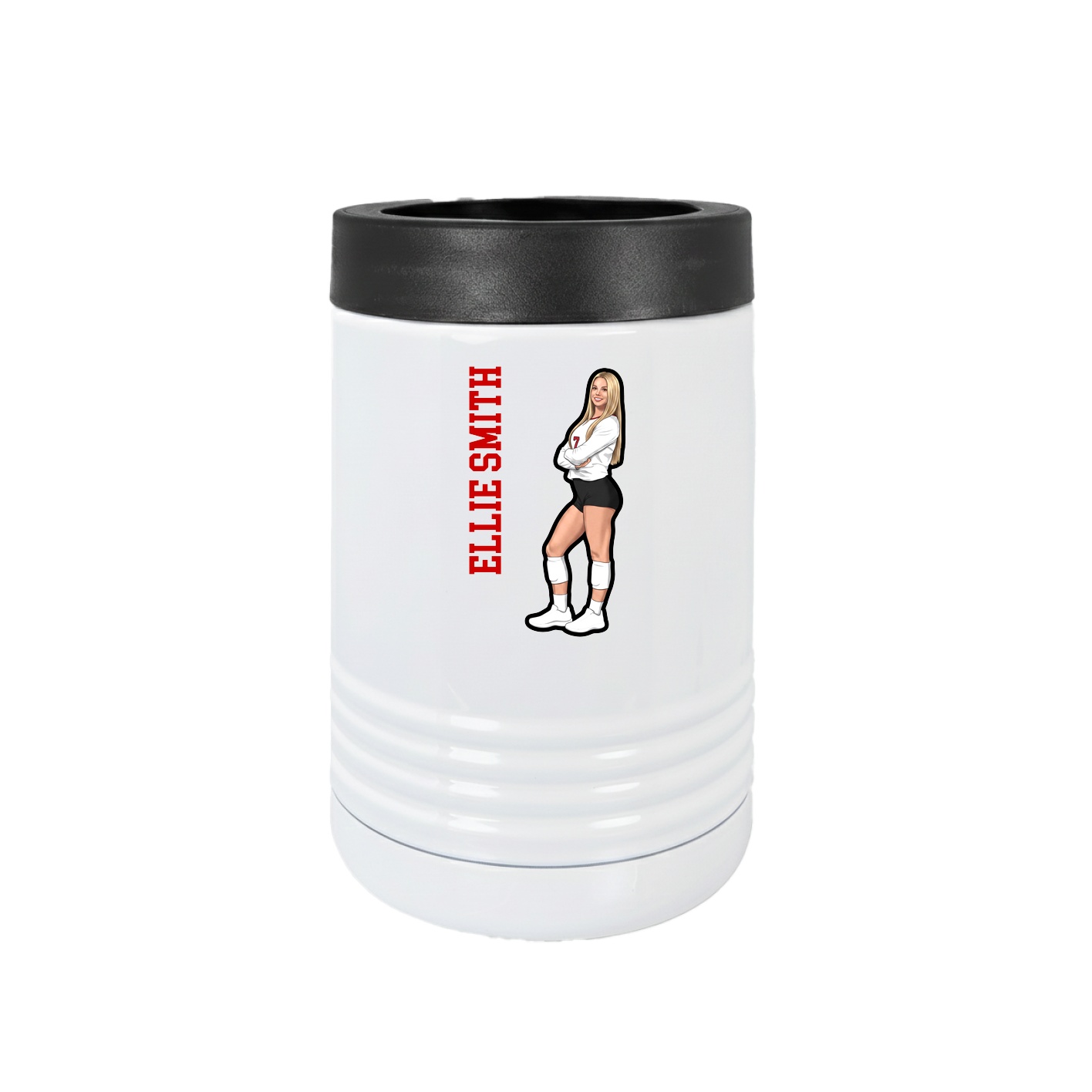 Beverage Holder — Name Vertical in White