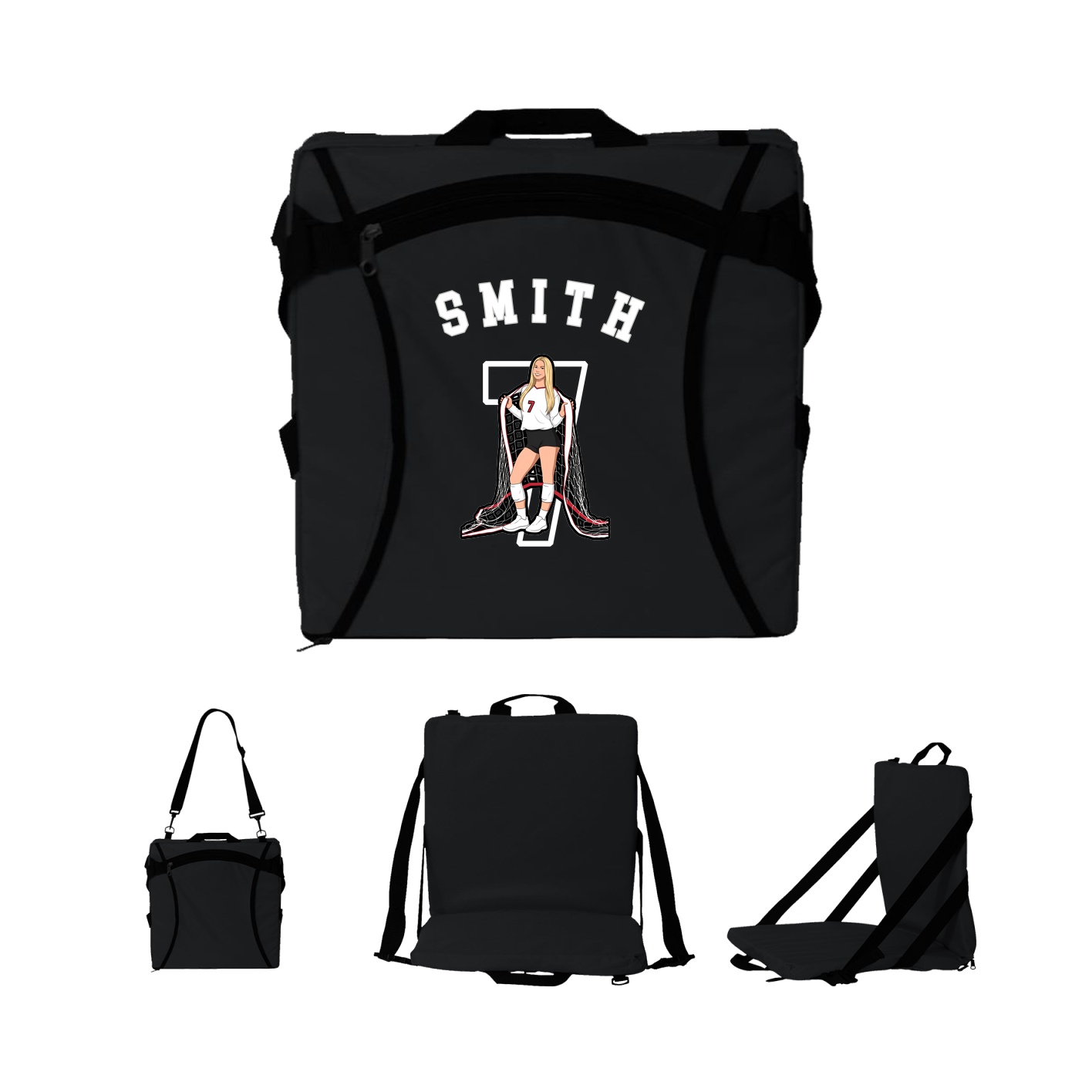 Folding Stadium Seat — Shirsey Arch in Black