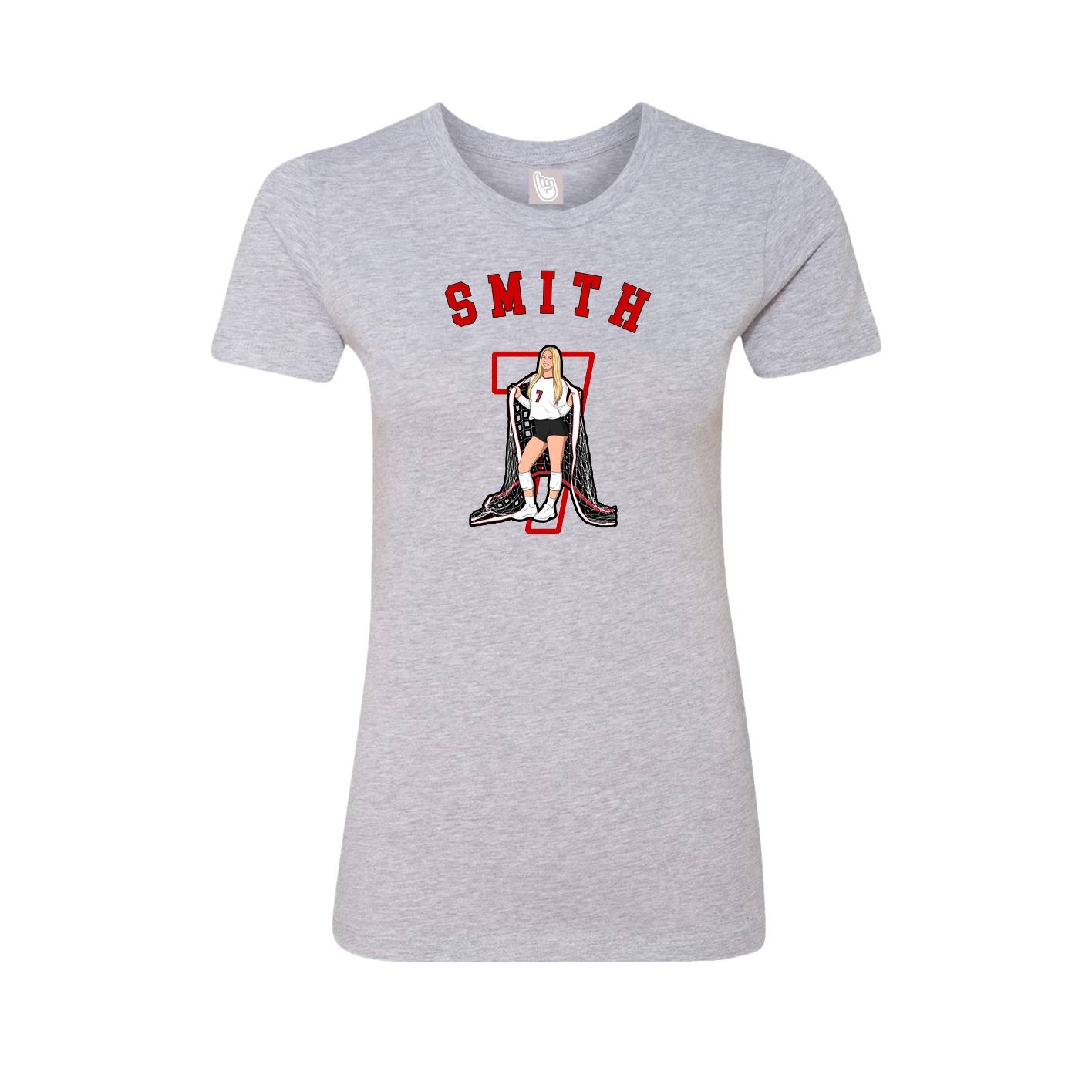 Fitted Women's Tee — Shirsey Arch in Grey