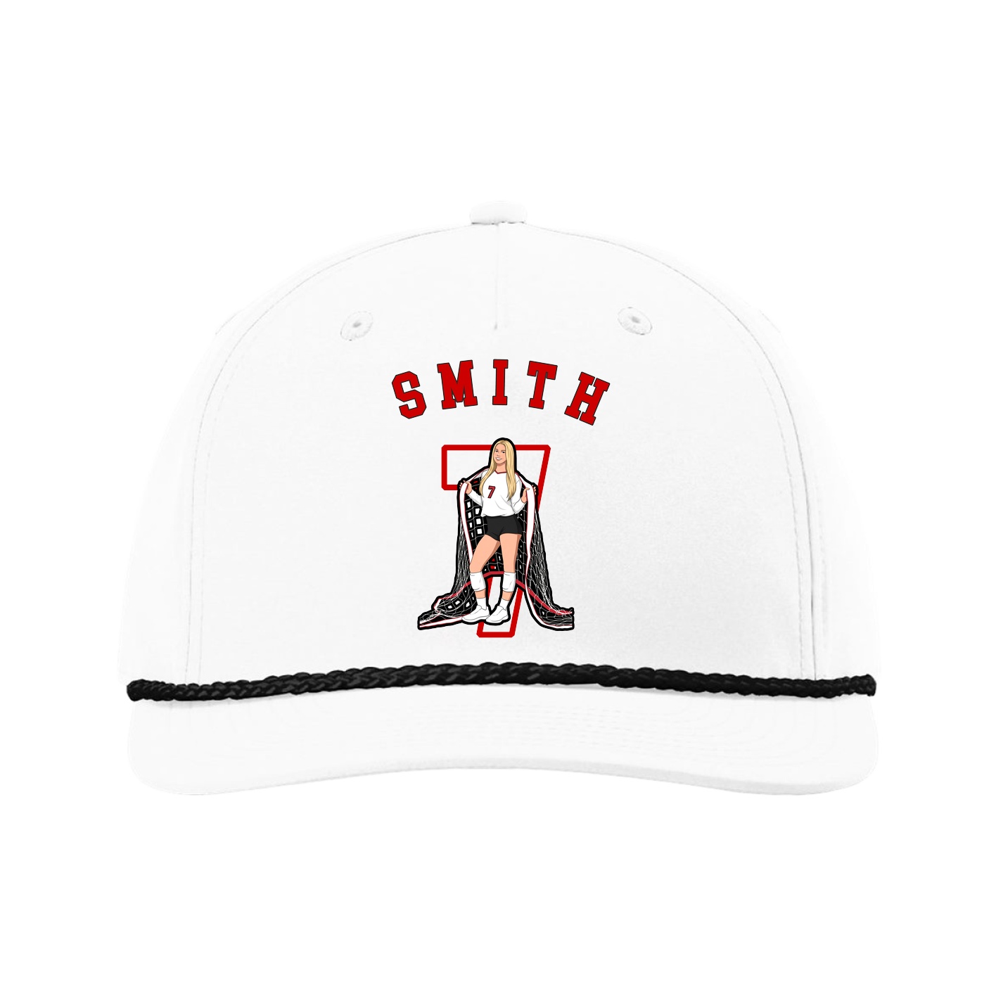 Five-Panel Classic Rope Cap — Shirsey Arch in White