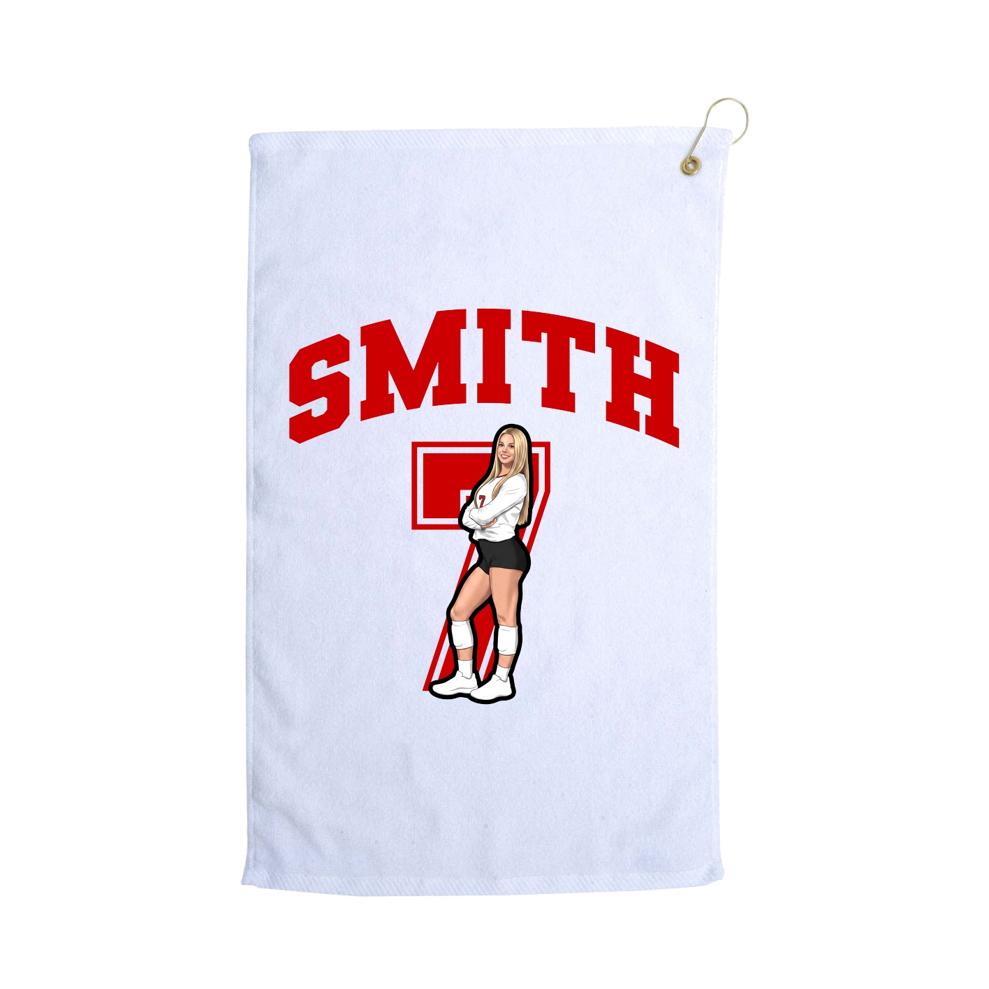 Golf Towel — Number in White