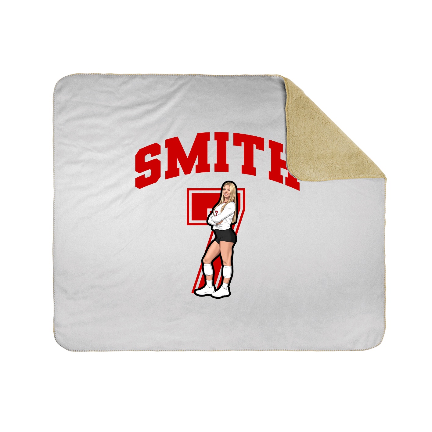 Throw Blanket — Number in White