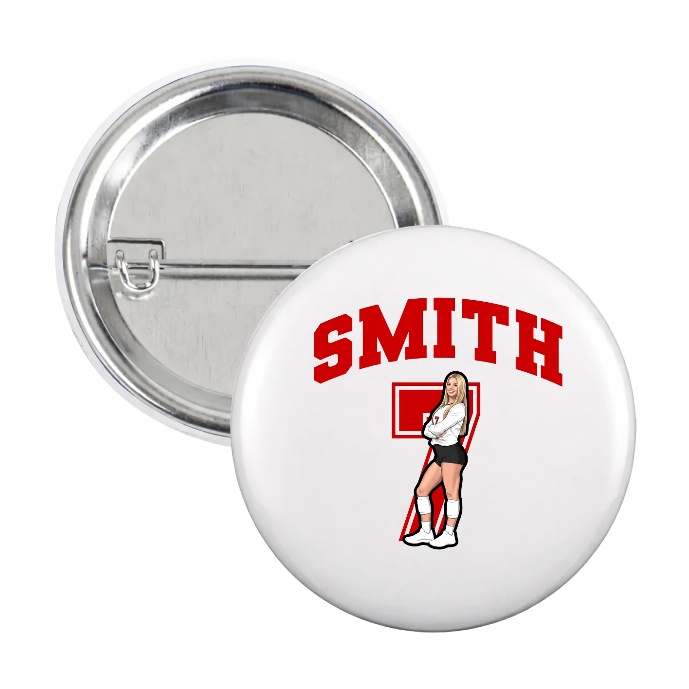 Game Day Button — Number in White