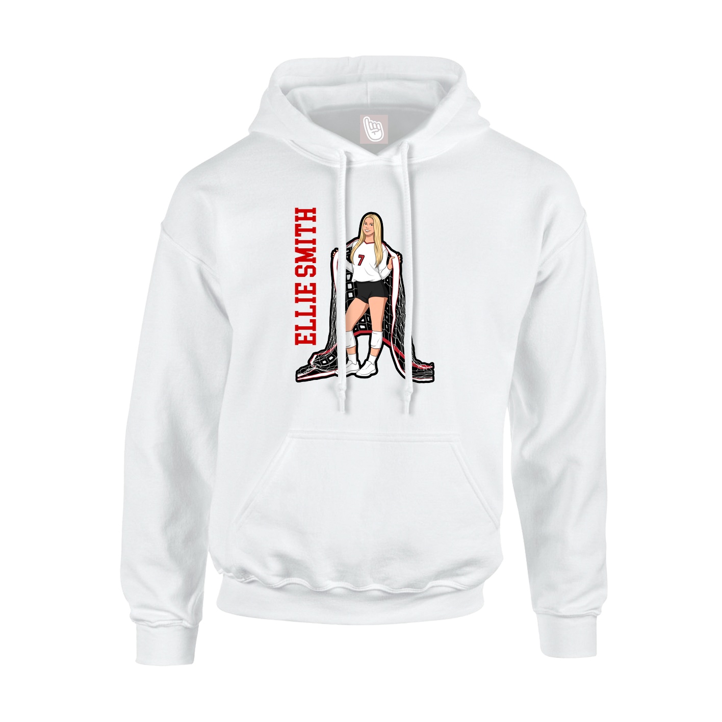Hoodie — Name Vertical in White