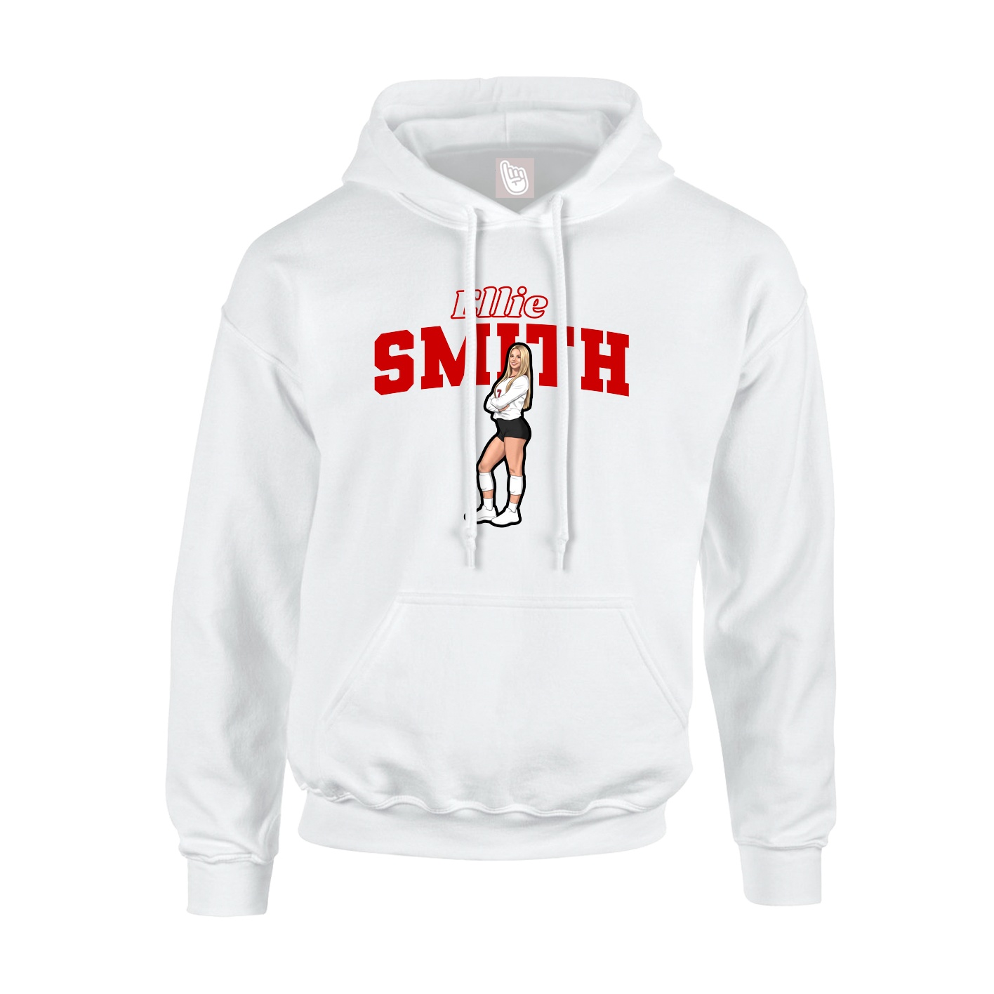 Hoodie — Name Arch in White