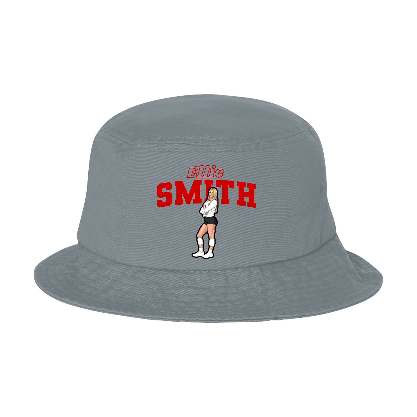 Bucket Cap — Name Arch in Grey