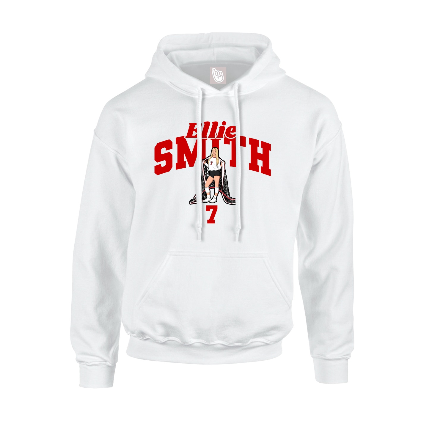 Youth Hoodie — Signature Arch in White