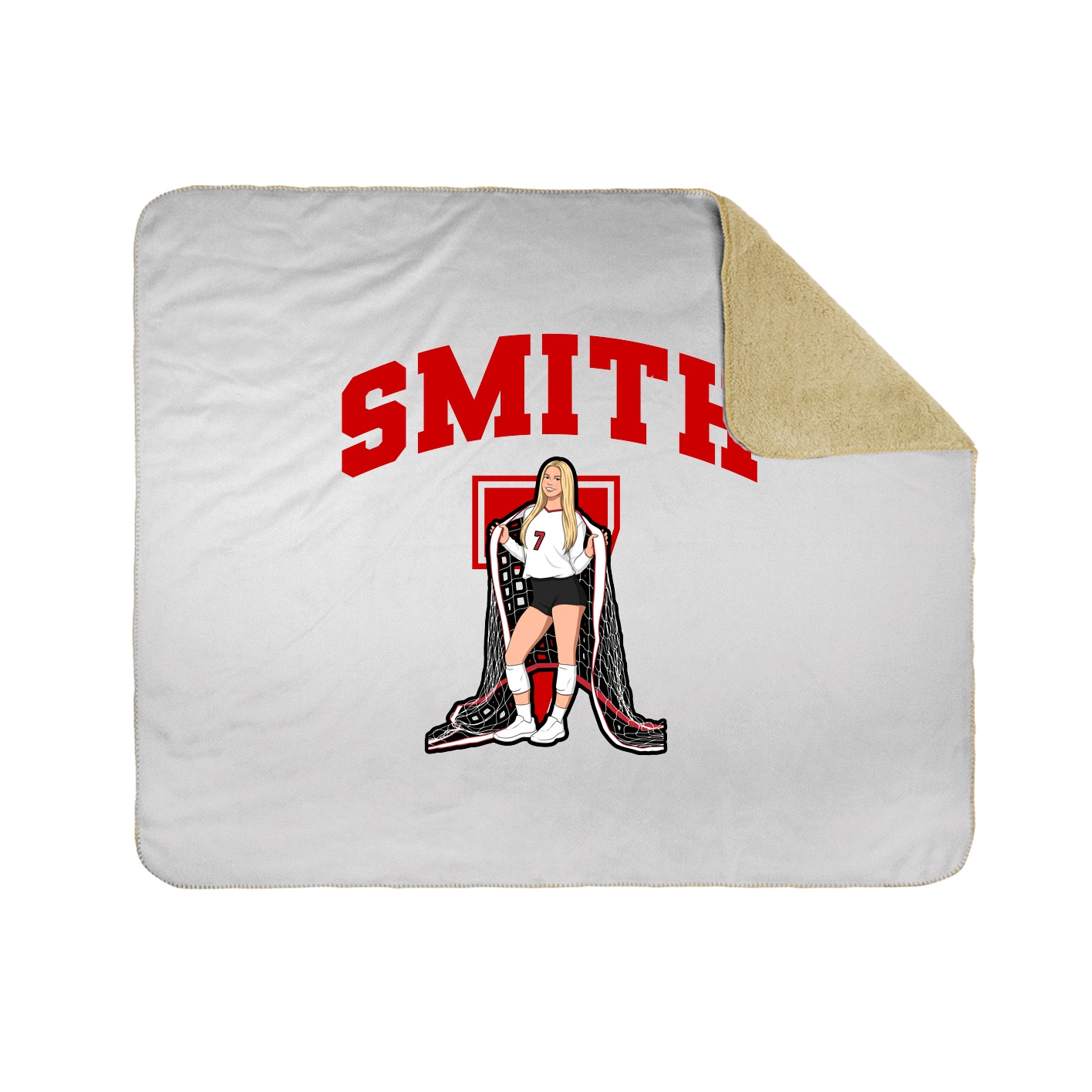 Throw Blanket — Number in White