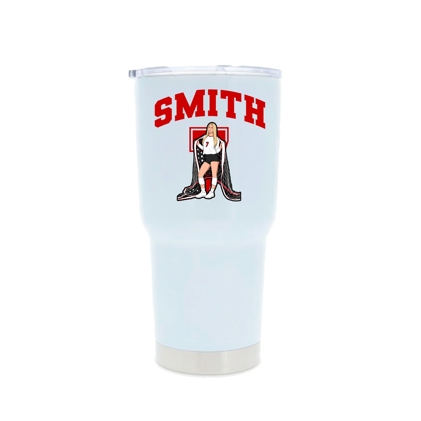 30oz Stainless Steel Tumbler — Number in White