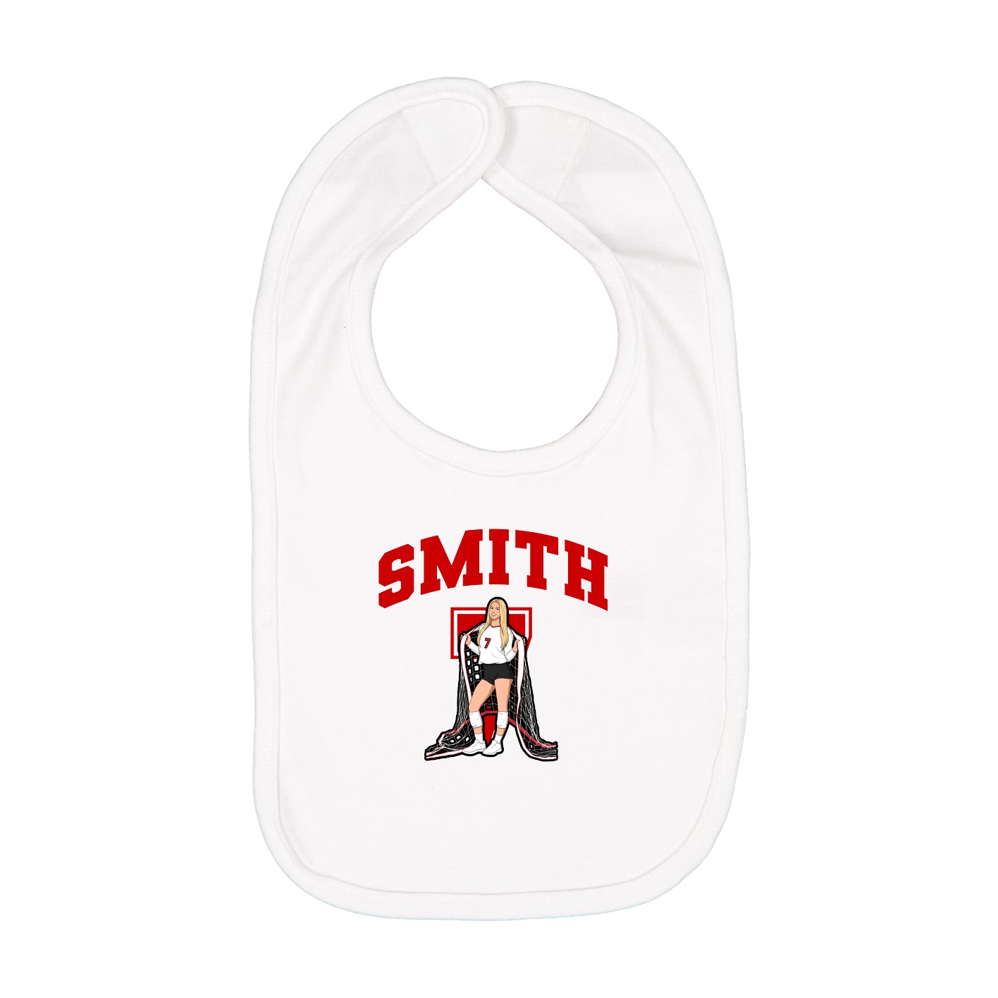 Infant Bib — Number in White