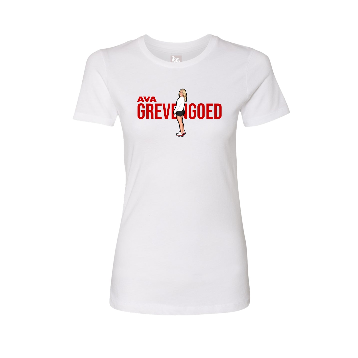 Fitted Women's Tee — Player Name in White