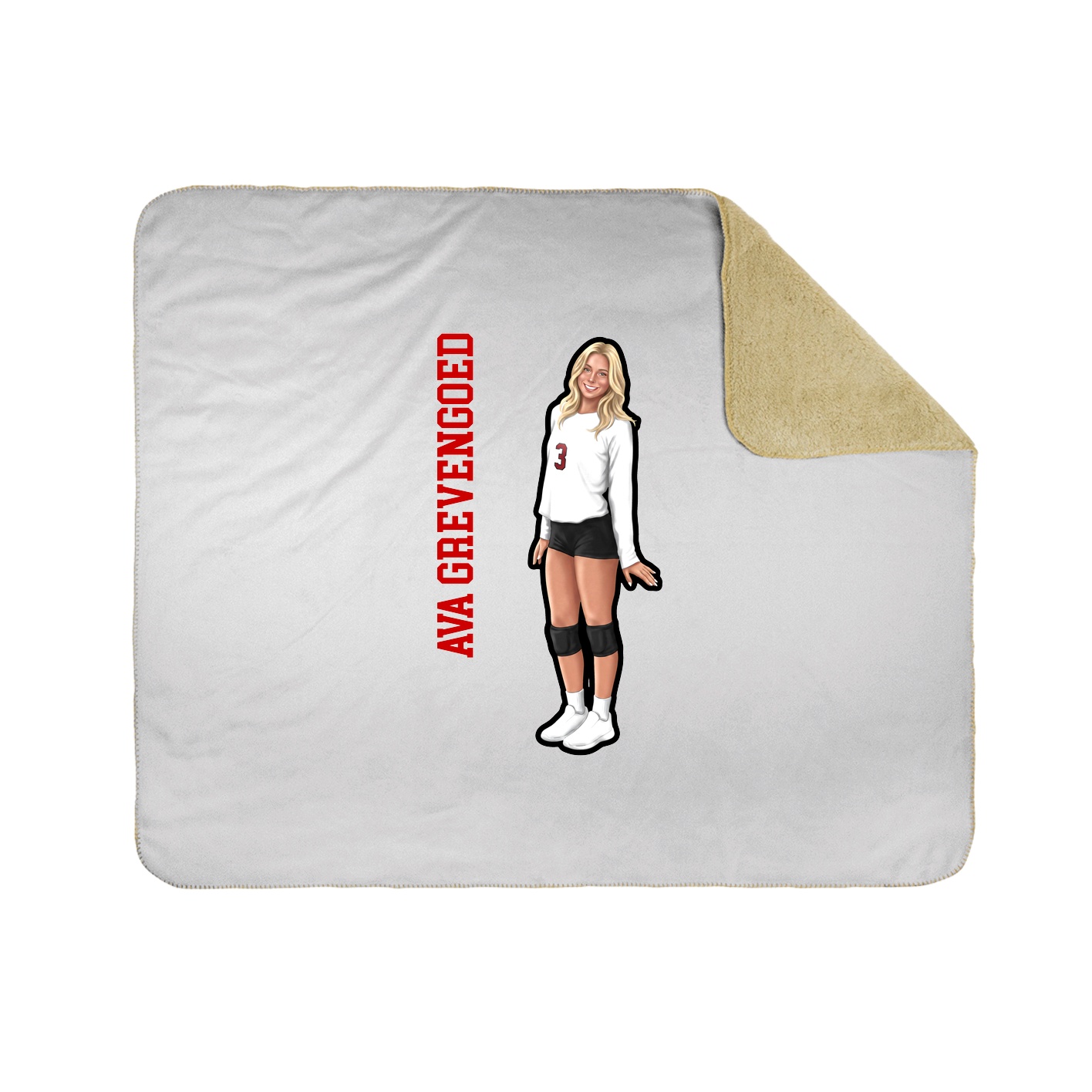 Throw Blanket — Name Vertical in White