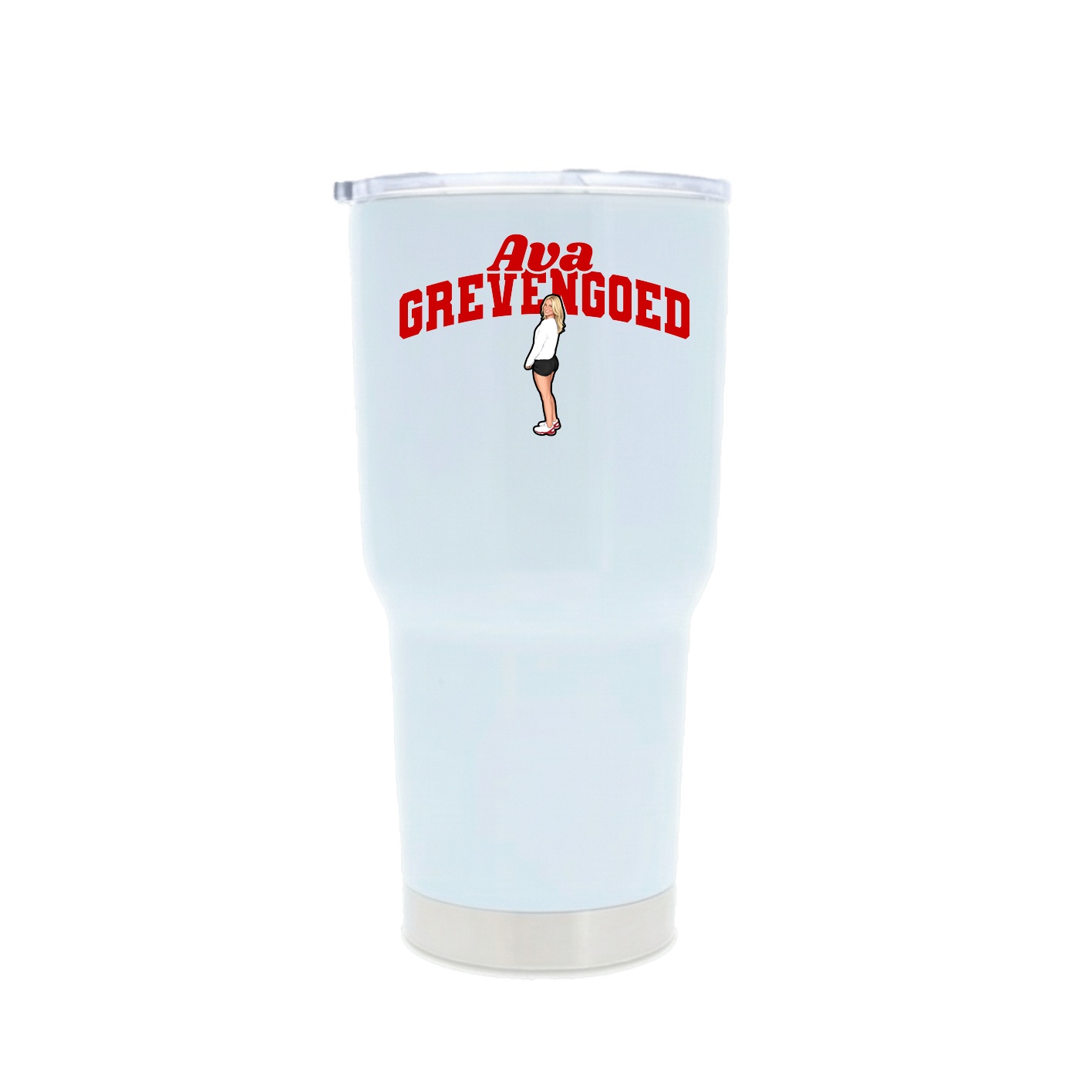 30oz Stainless Steel Tumbler — Signature Arch in White
