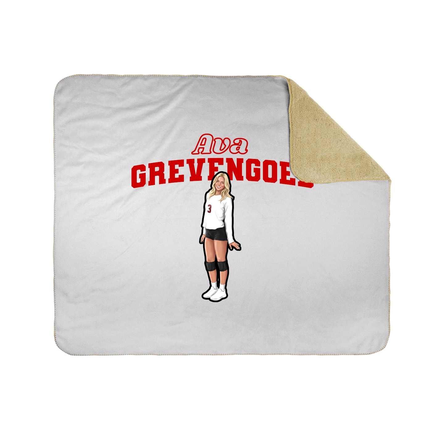 Throw Blanket — Name Arch in White