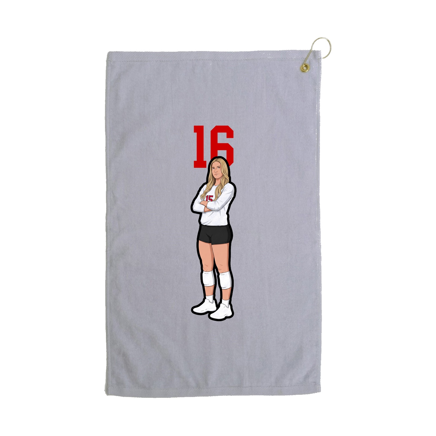 Golf Towel — Number Top in Grey