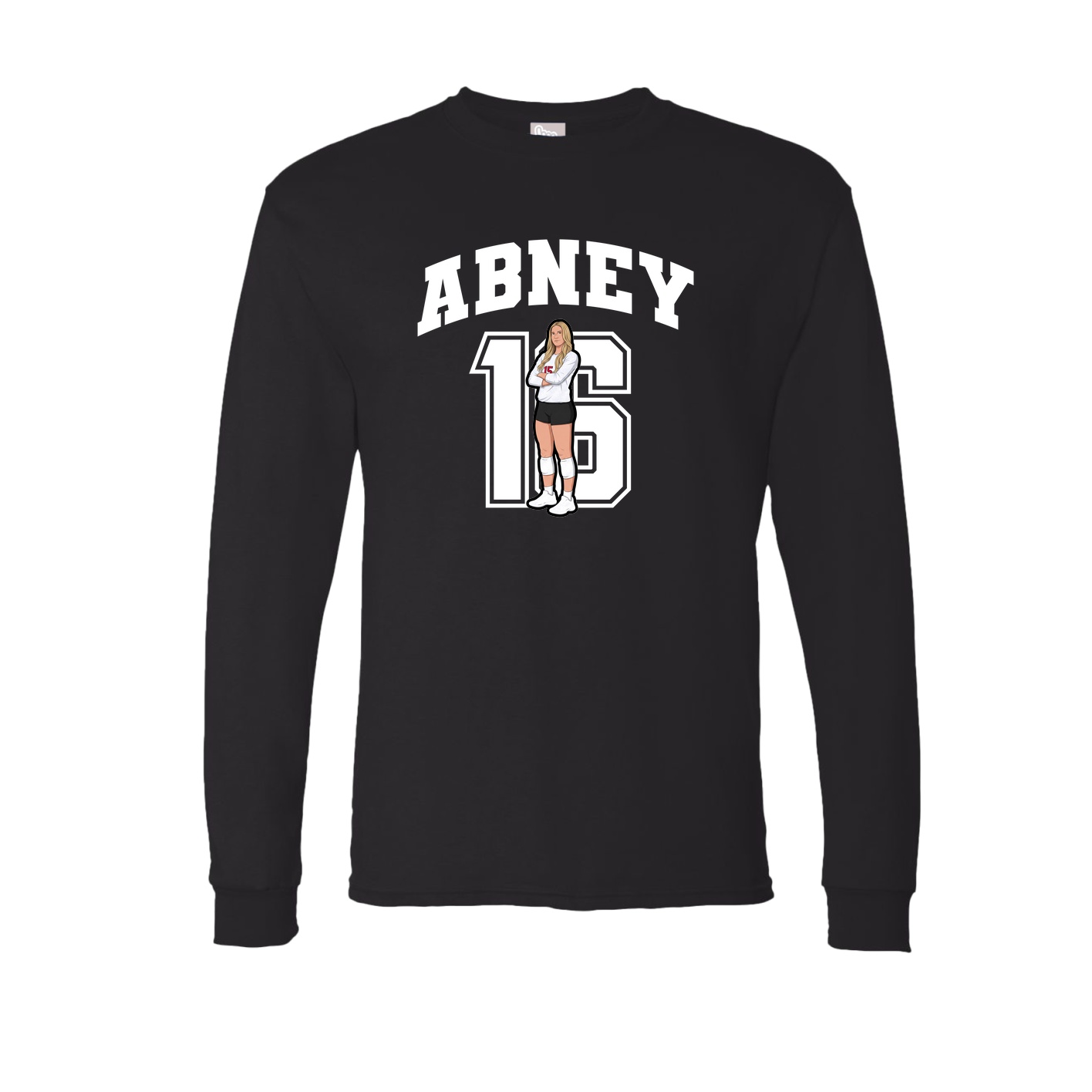 Long Sleeve Tee — Number in Black