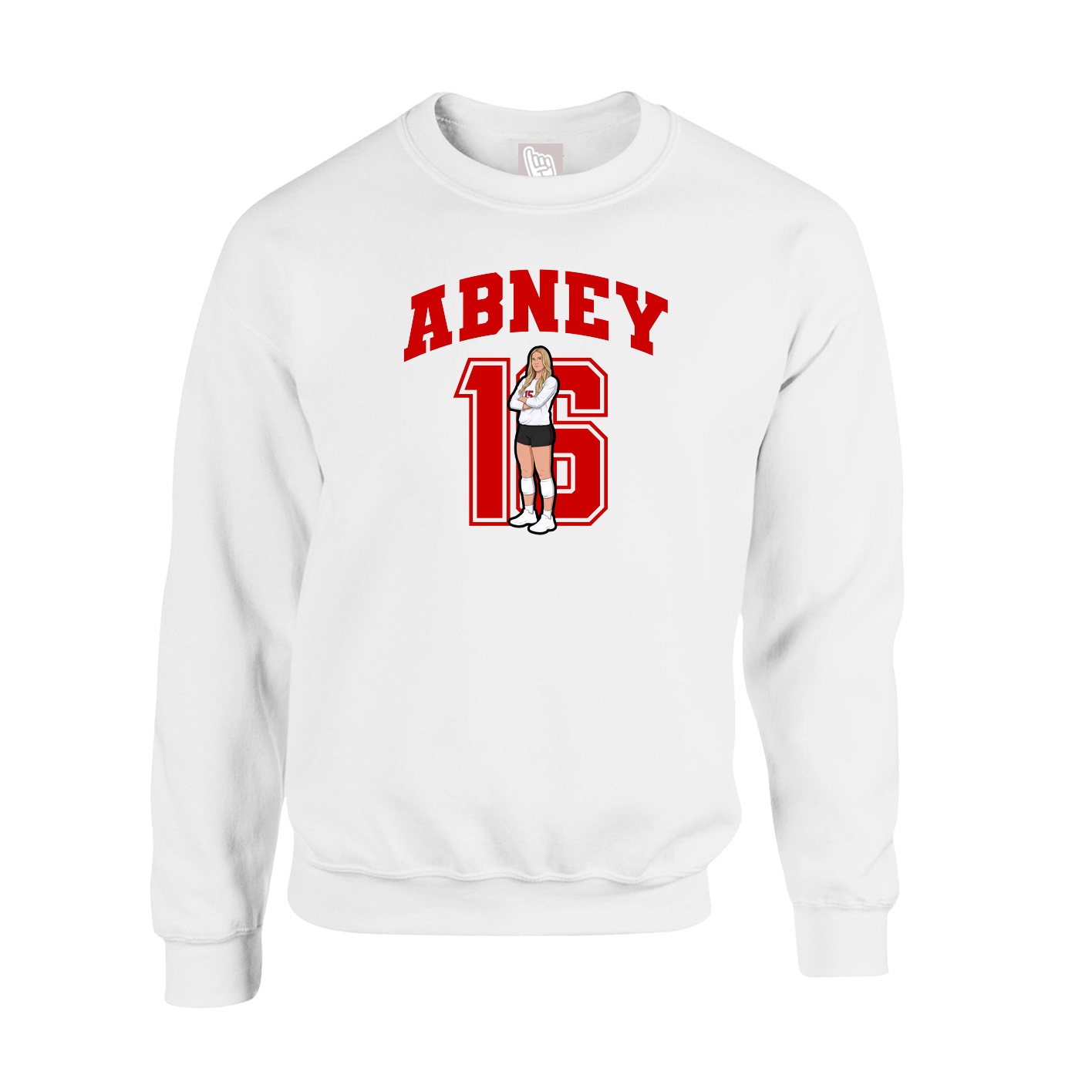 Fleece Crew — Number in White