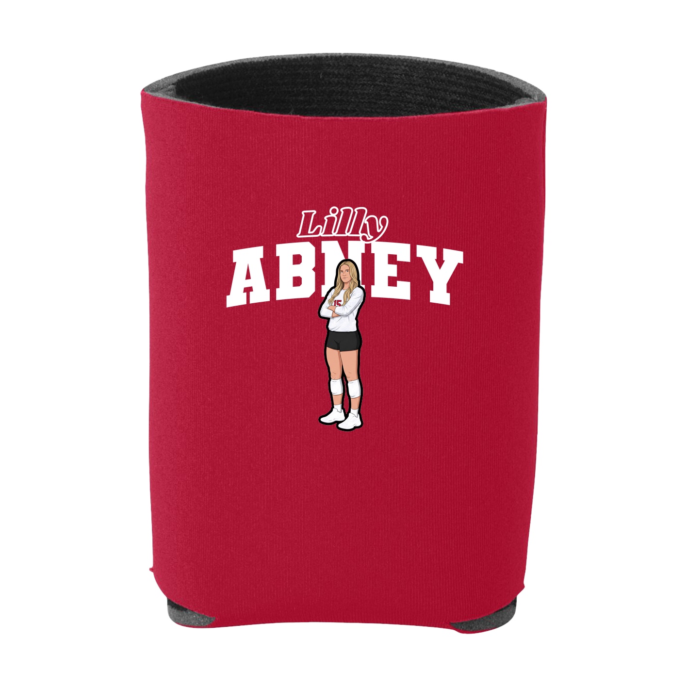 Can Holder — Name Arch in Red