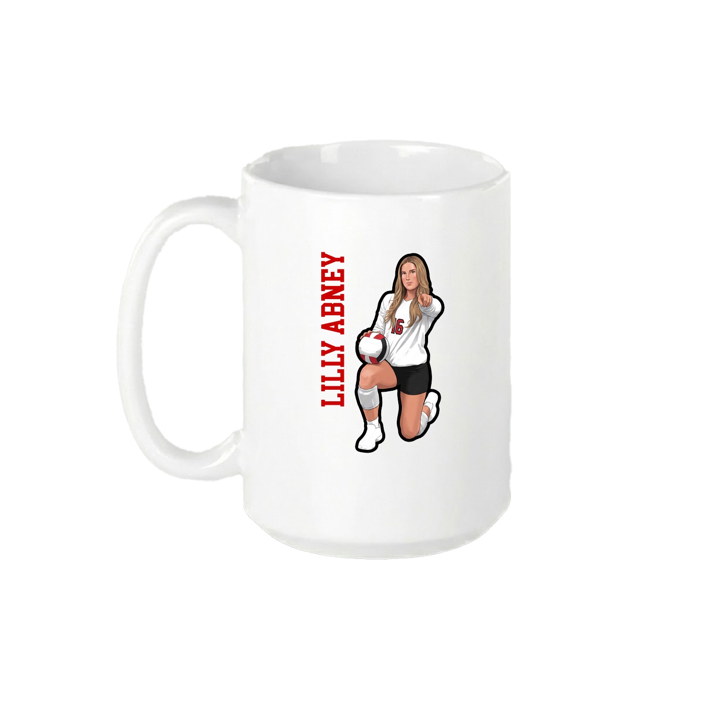 15oz Coffee Mug — Name Vertical in White