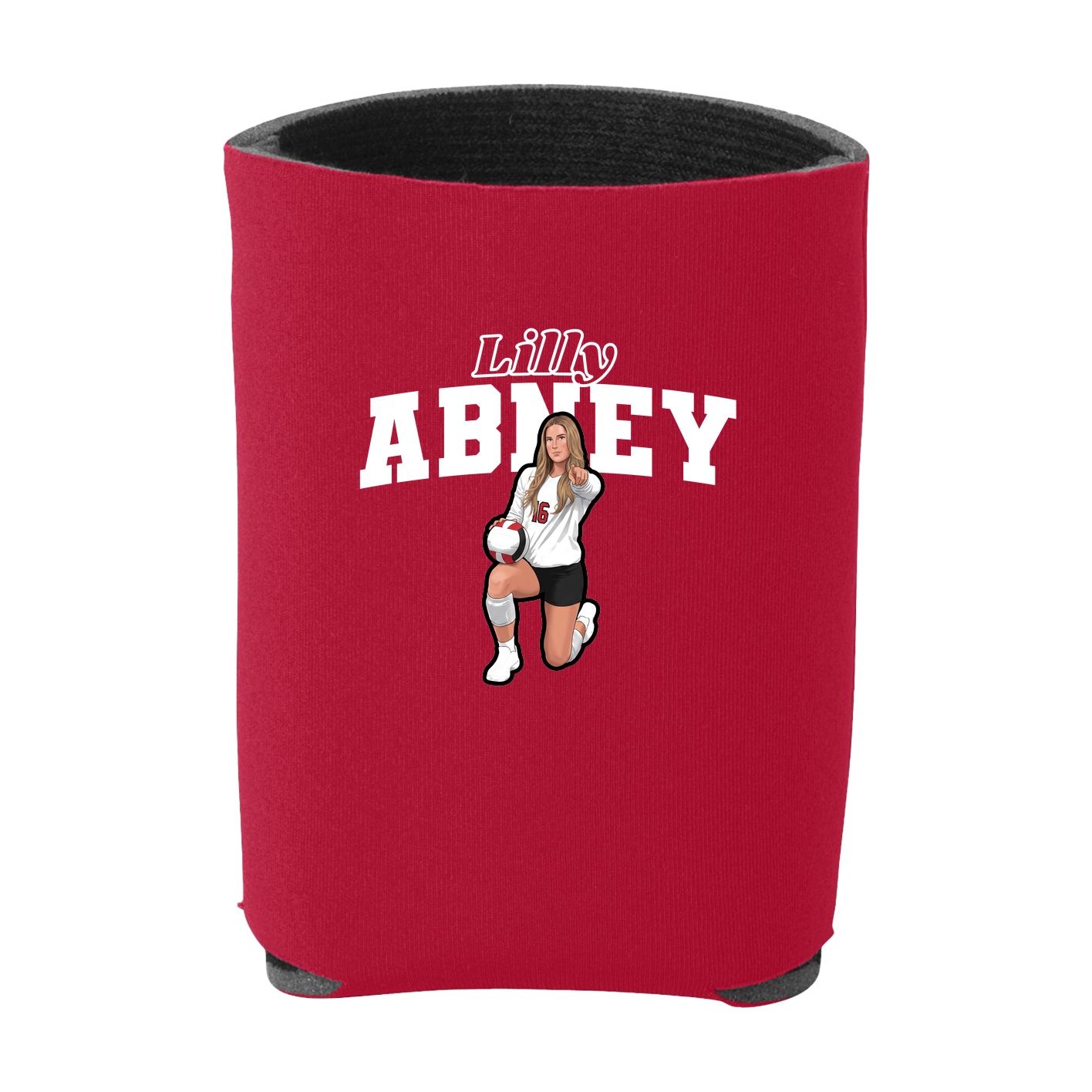 Can Holder — Name Arch in Red