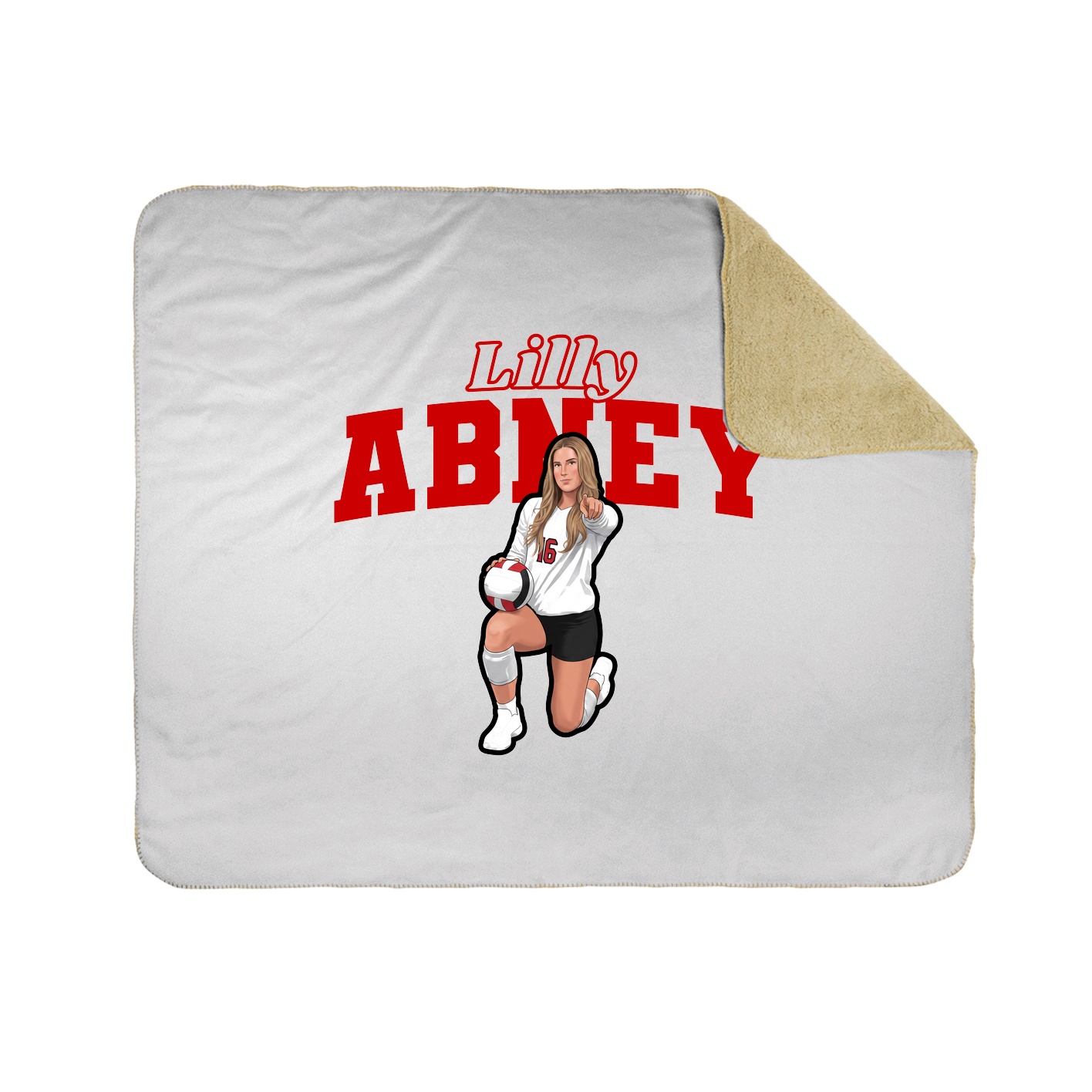 Throw Blanket — Name Arch in White