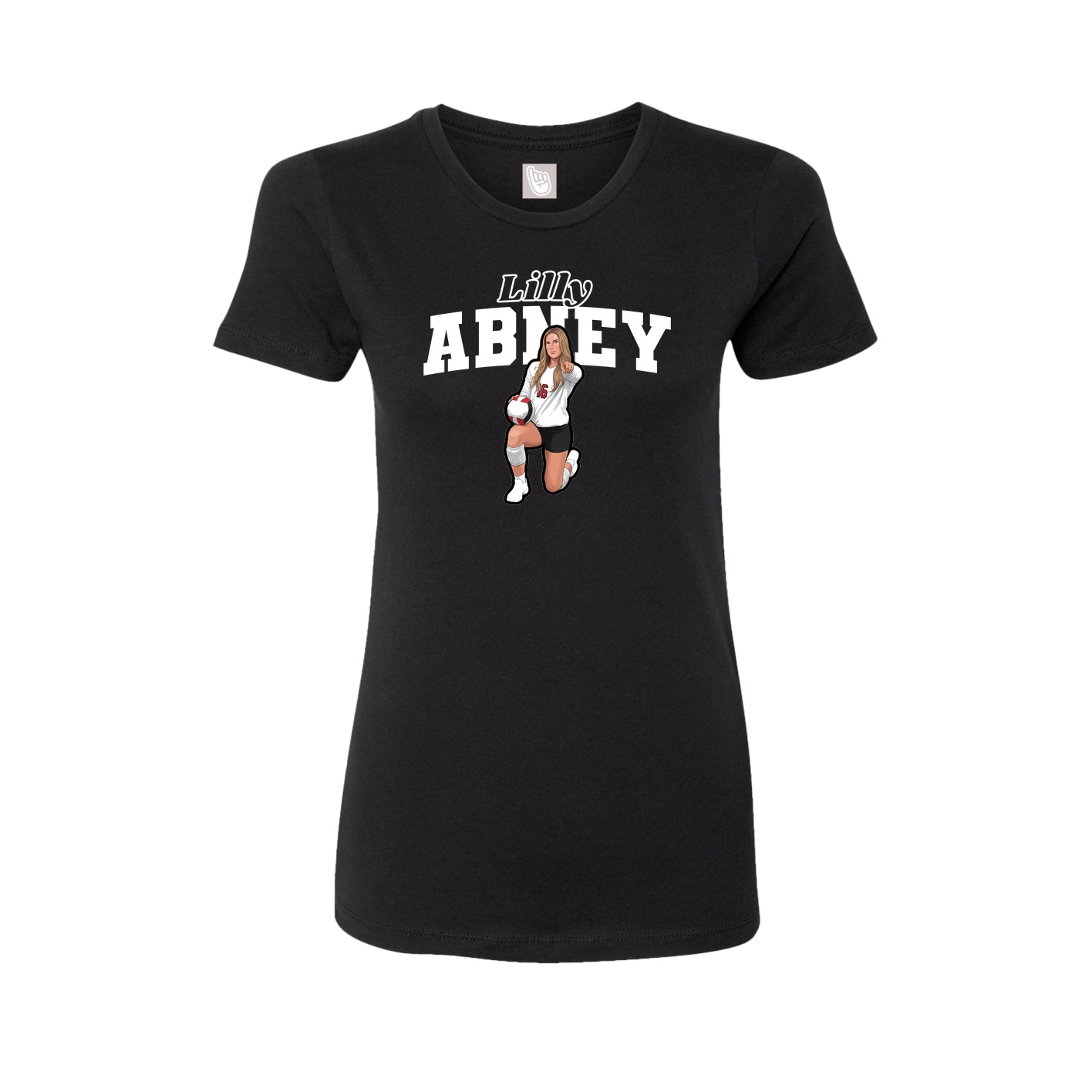 Fitted Women's Tee — Name Arch in Black
