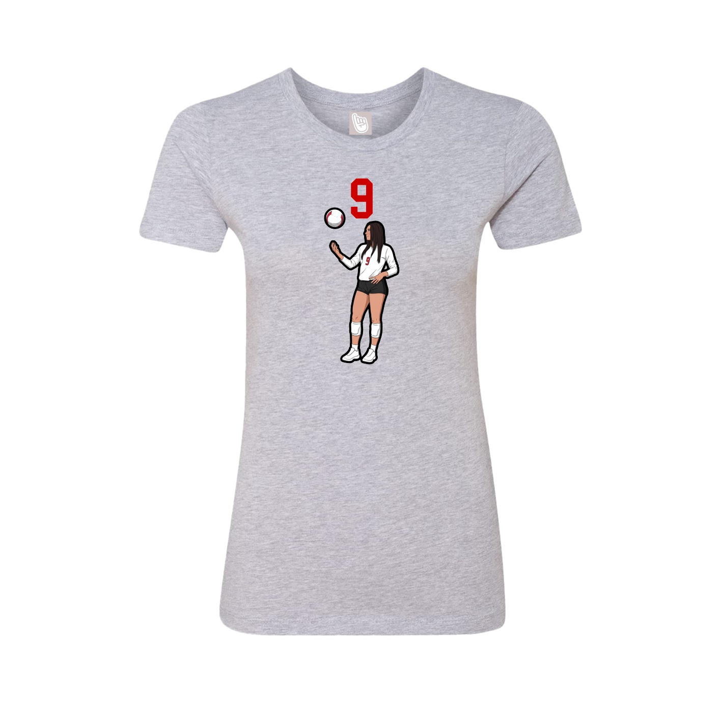 Fitted Women's Tee — Number Top in Grey