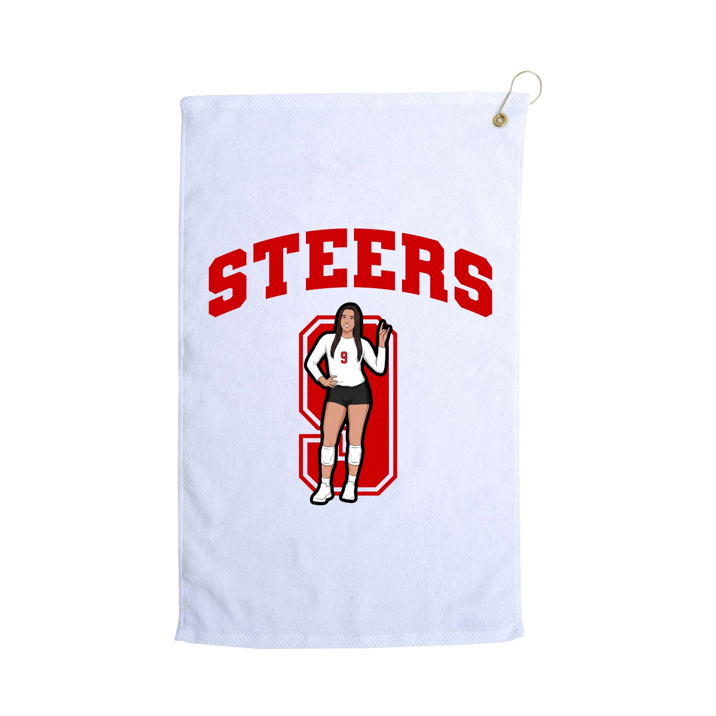 Golf Towel — Number in White