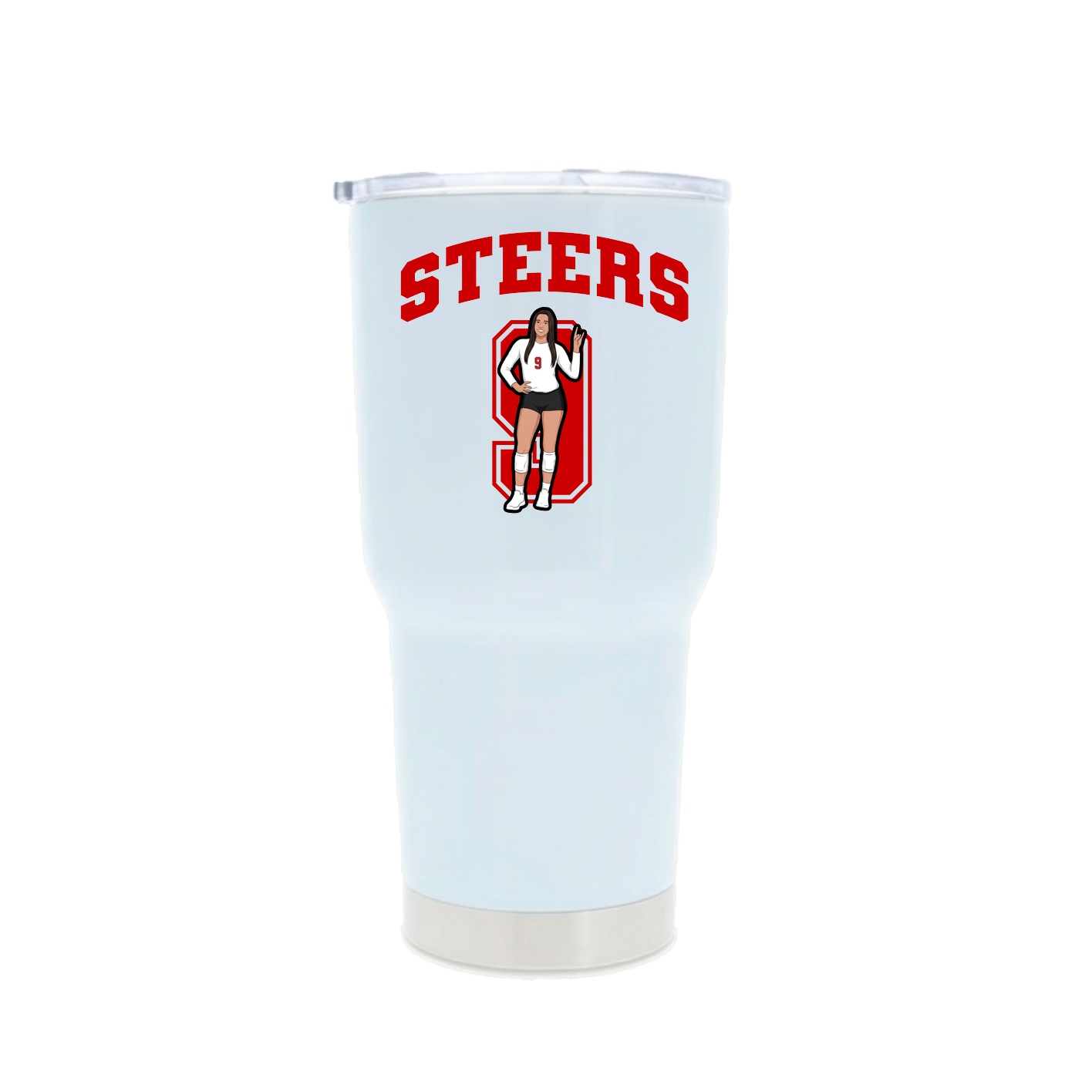 30oz Stainless Steel Tumbler — Number in White