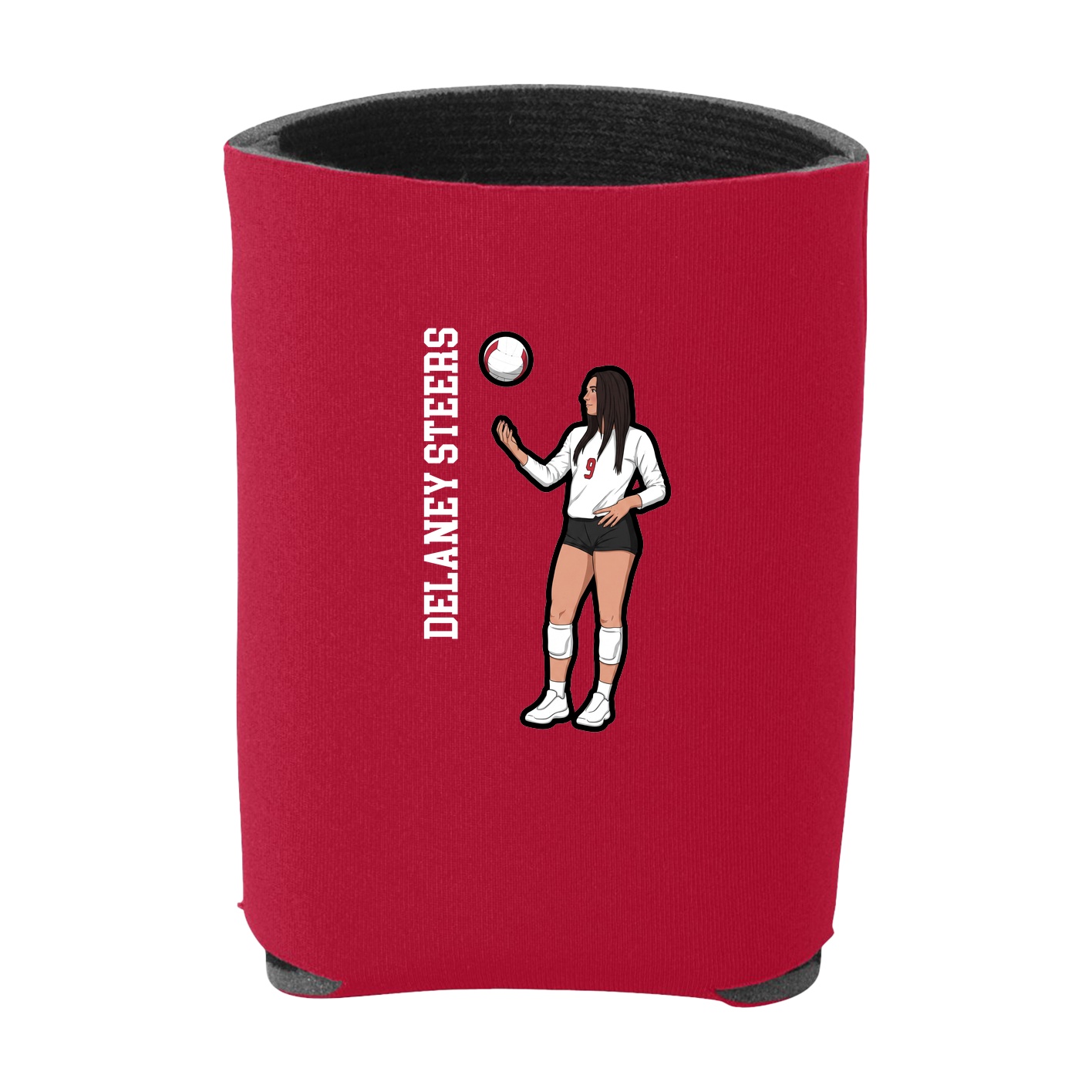 Can Holder — Name Vertical in Red