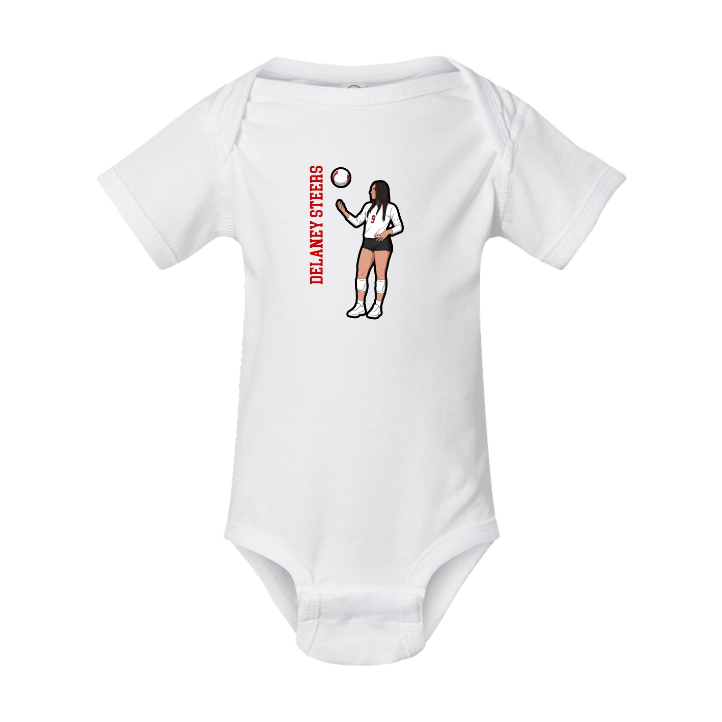 Baby Onesie — Name Vertical in White