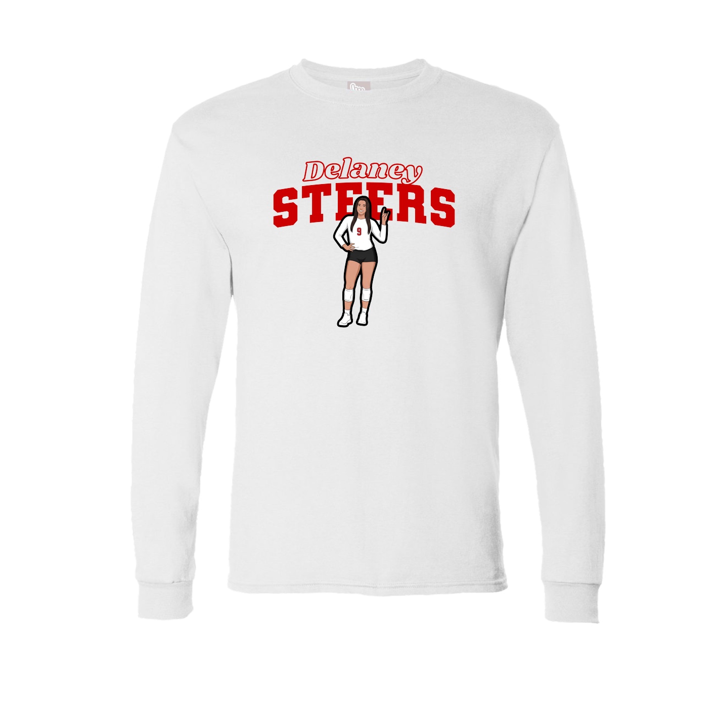 Long Sleeve Tee — Name Arch in White